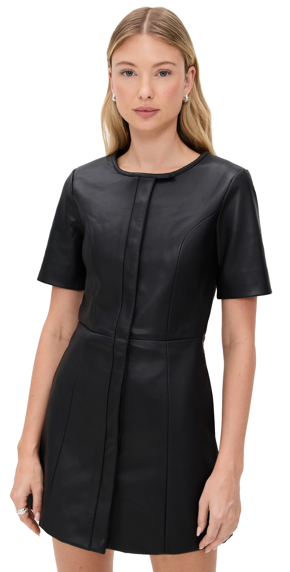 The Garment Brooklyn Faux Leather Mini Dress Black