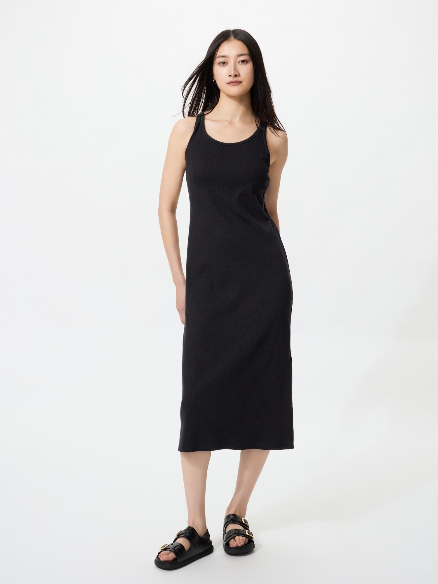 UNIQLO Women's Ribbed Bra Dress, Black, Small