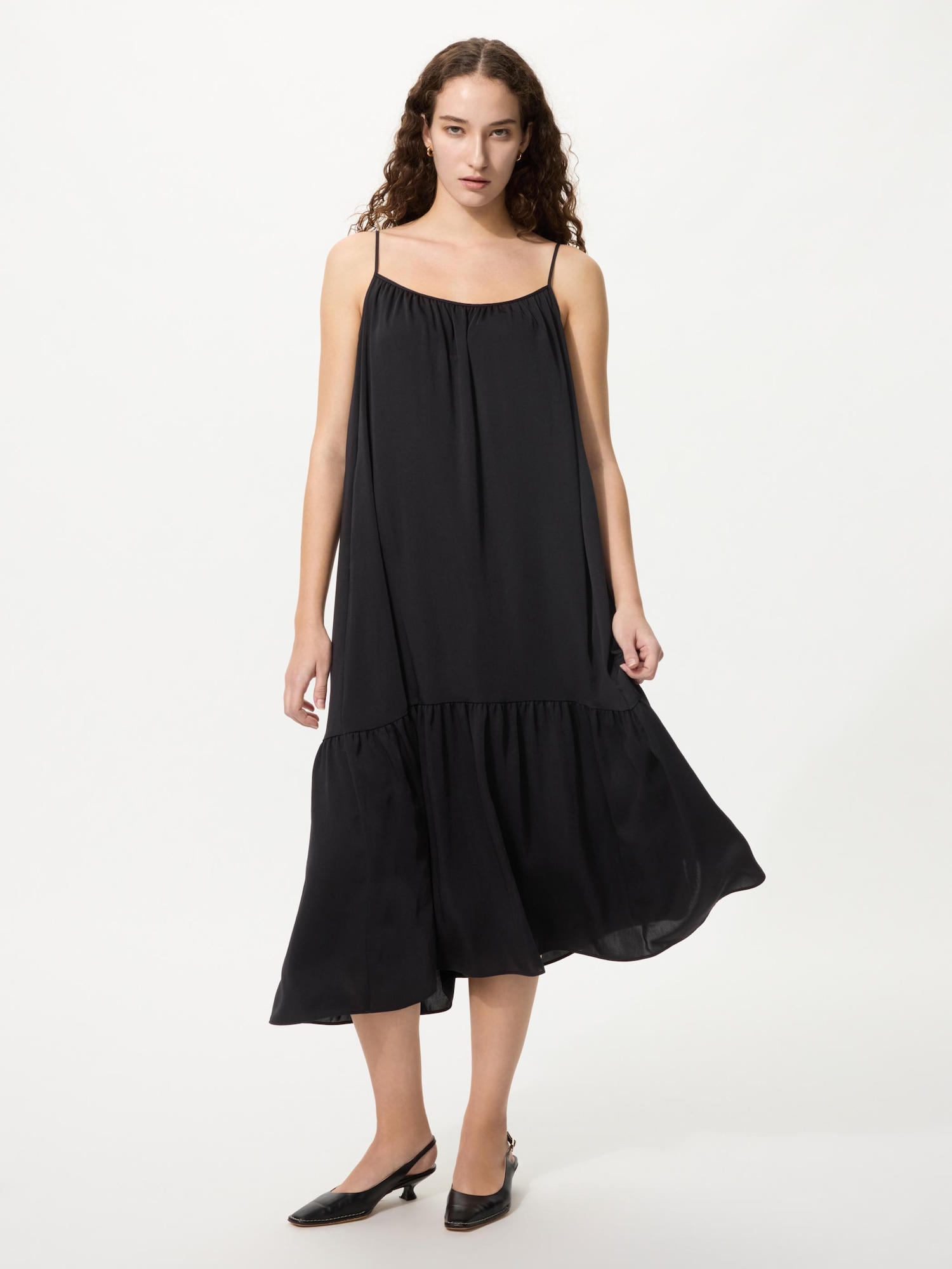 UNIQLO Women's Tiered Camisole Dress, Black