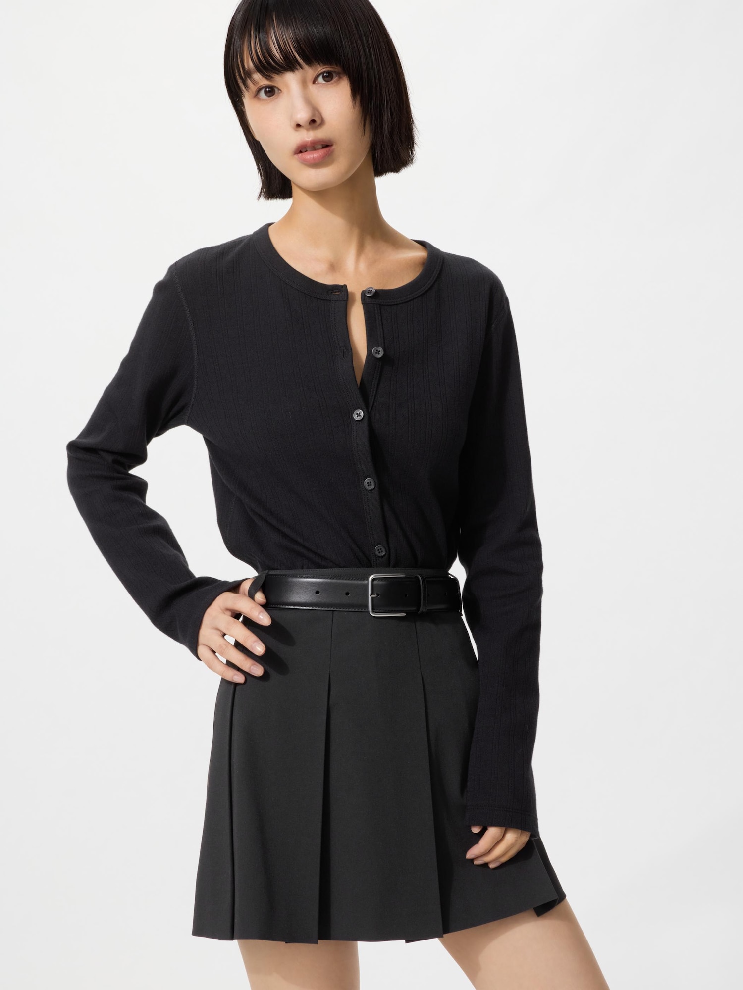 UNIQLO Women's Pointelle Cardigan, Black