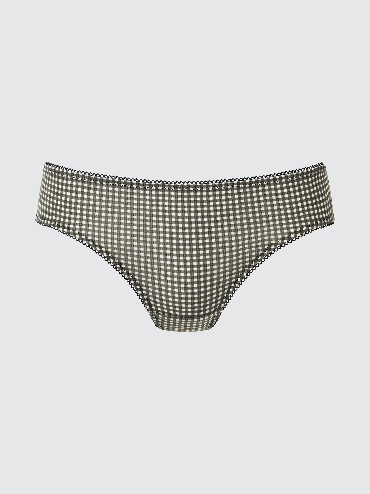 UNIQLO Women's Mid-Rise Bikini Briefs Gingham, Black, Medium