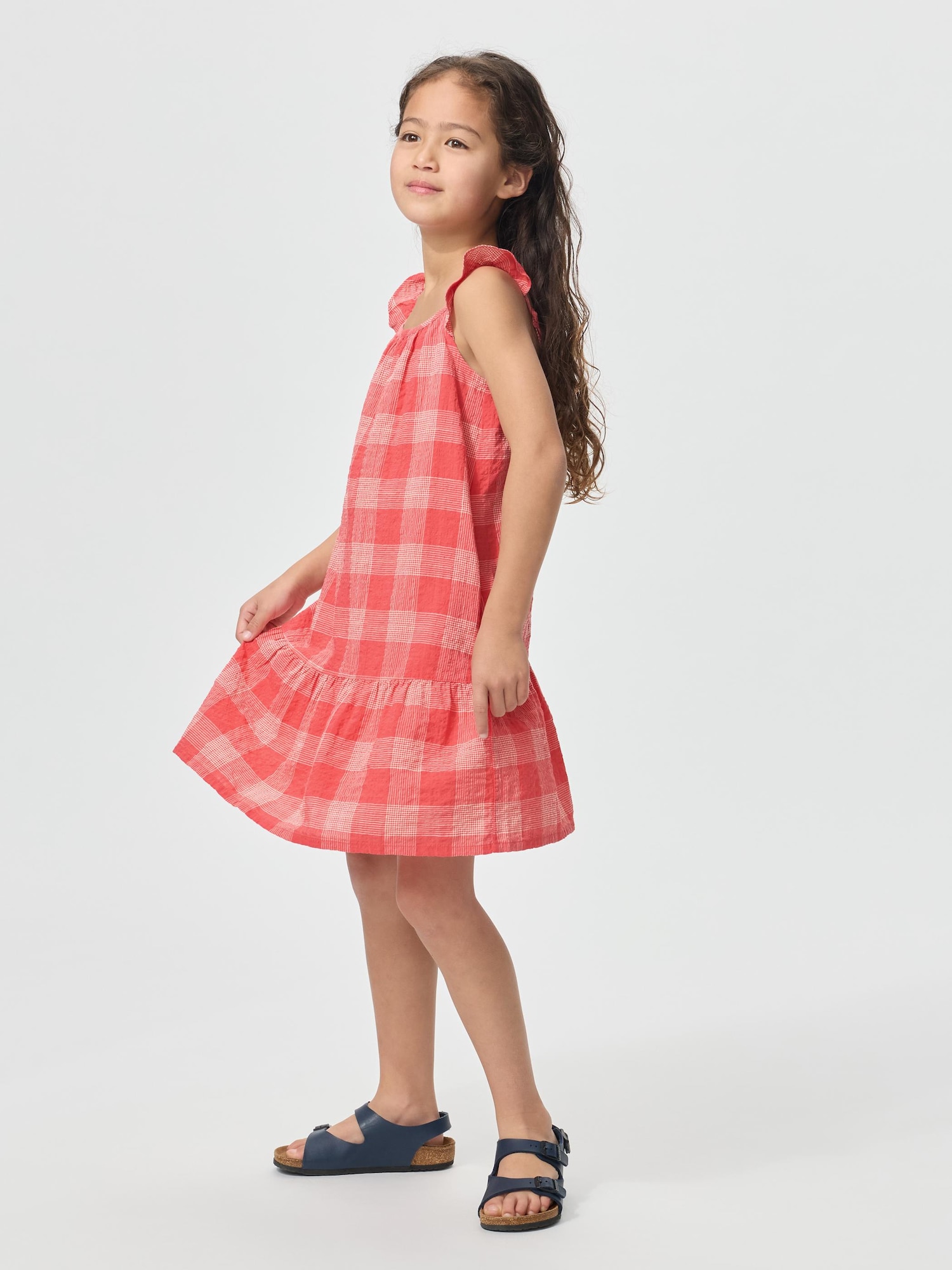 UNIQLO Kids's Camisole Dress Checked, Red, Y