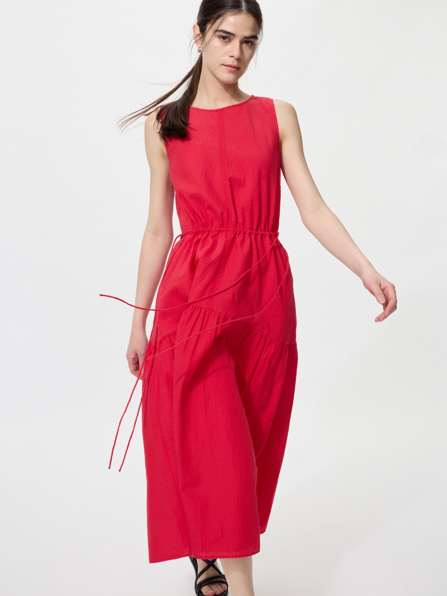UNIQLO Women's Linen Blend Tiered Dress, Large