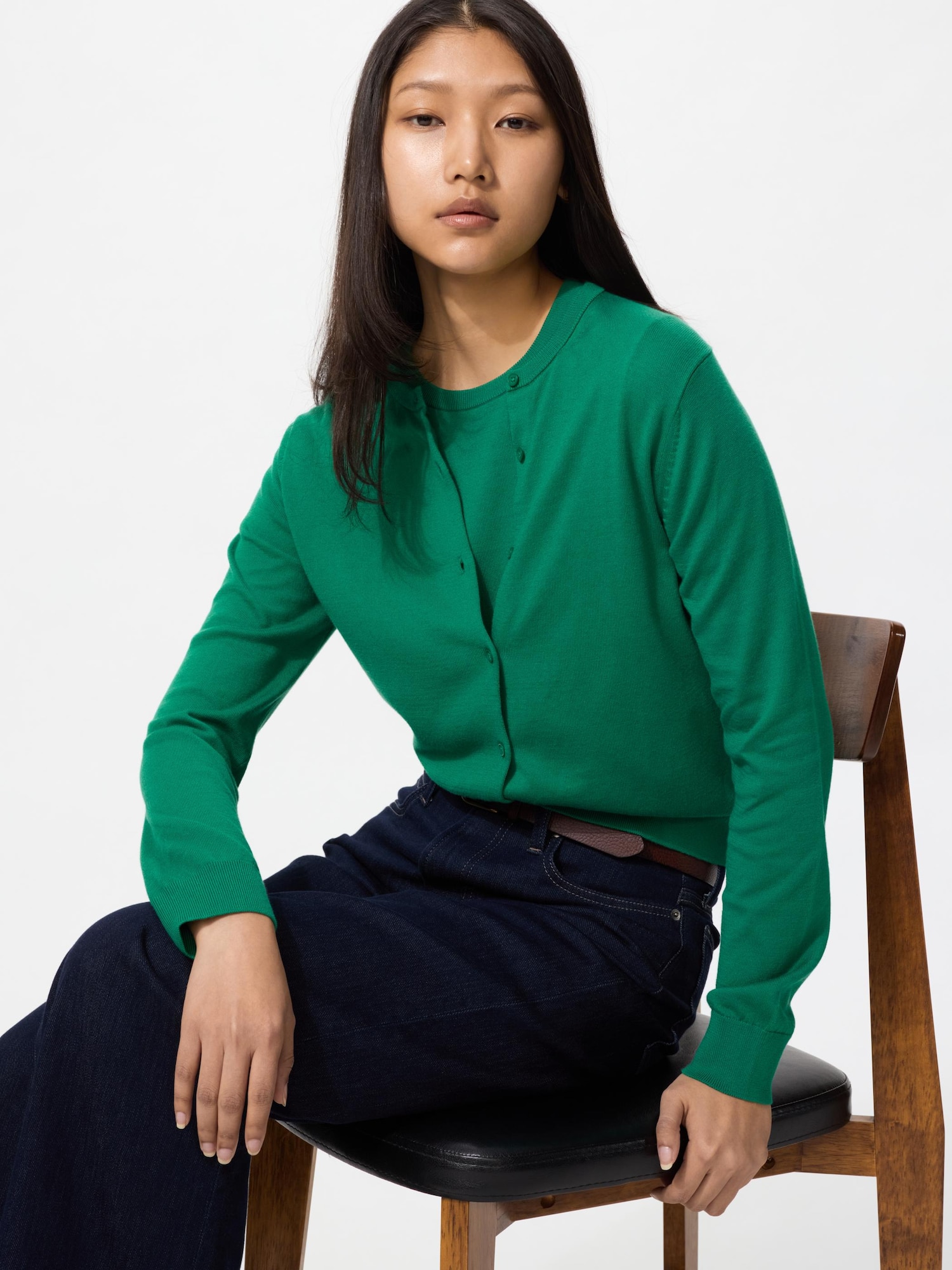 UNIQLO Women's UV Protection Cardigan, Green, Medium