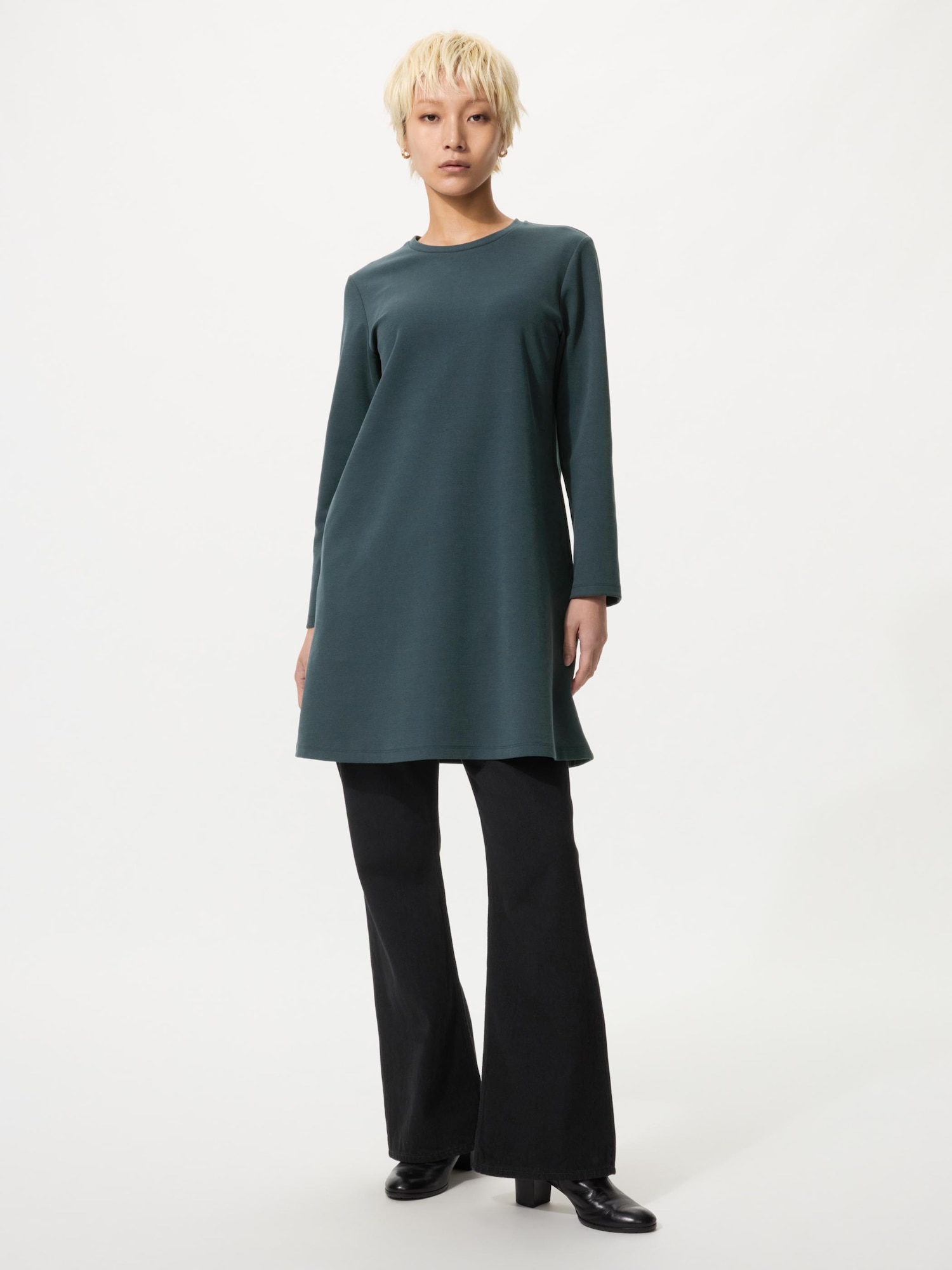 UNIQLO Women's Jersey Dress, Dark Green, Small
