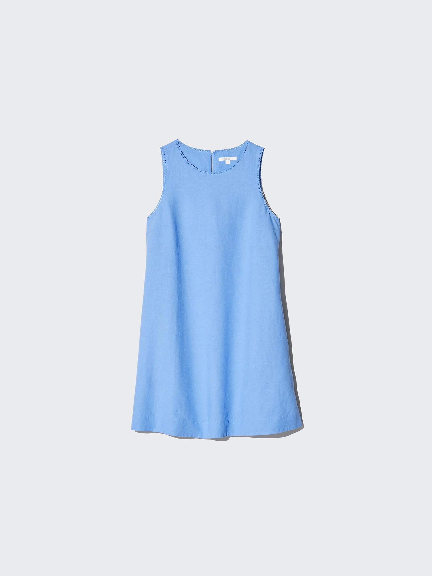 UNIQLO Women's Linen Blend Mini Dress, Blue, Large