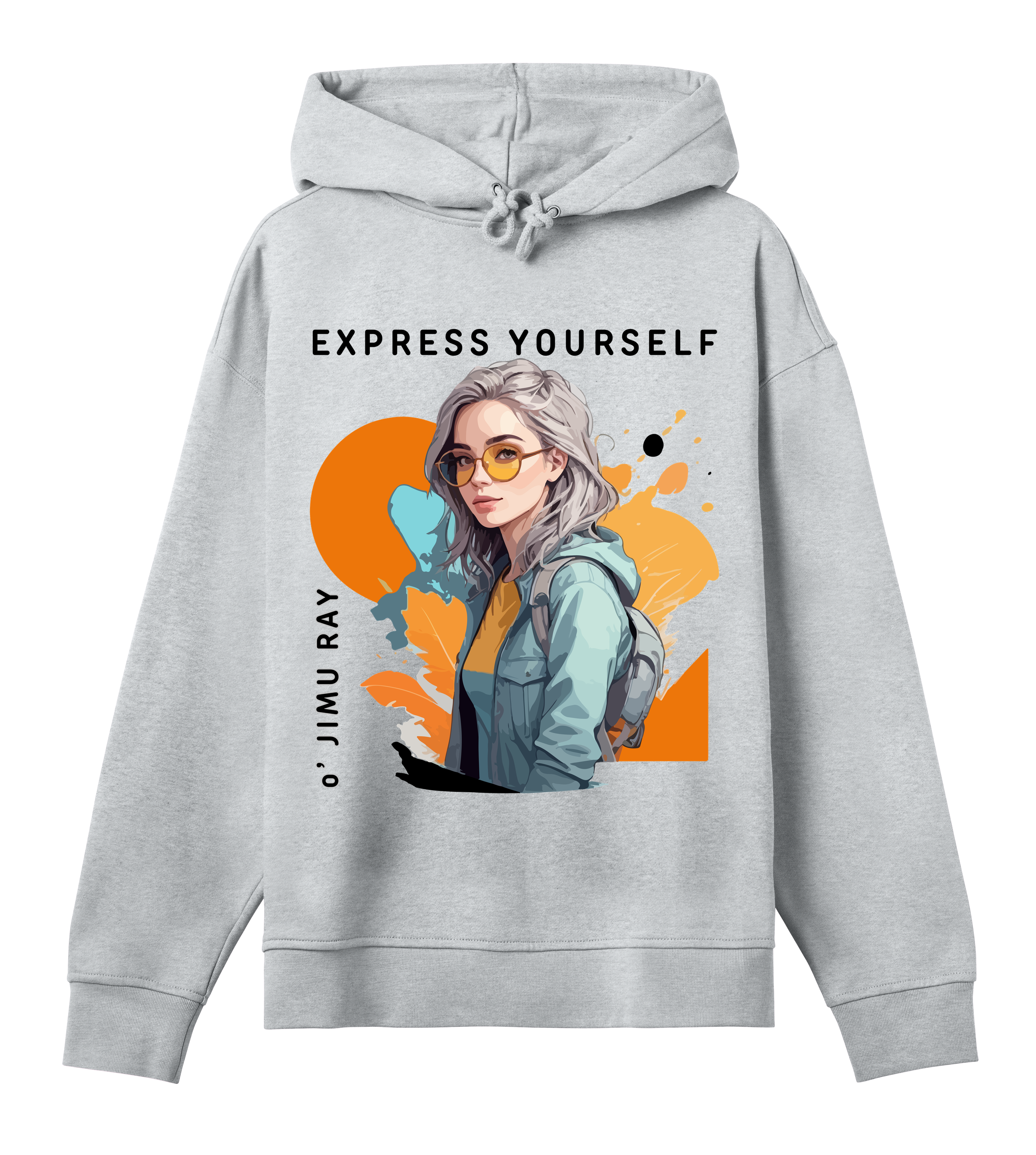 Stylish Exploration - Hoodie for the Bold and Brave - Grey melange women