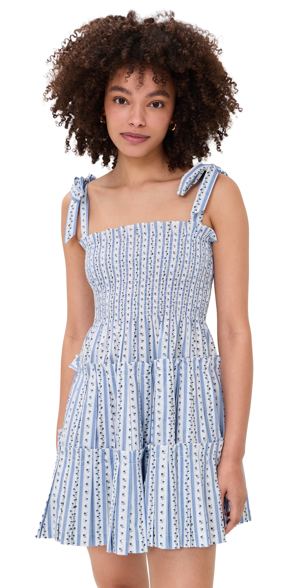 Hill House Home The Ribbon Charlotte Nap Dress Petal Stripe Blue