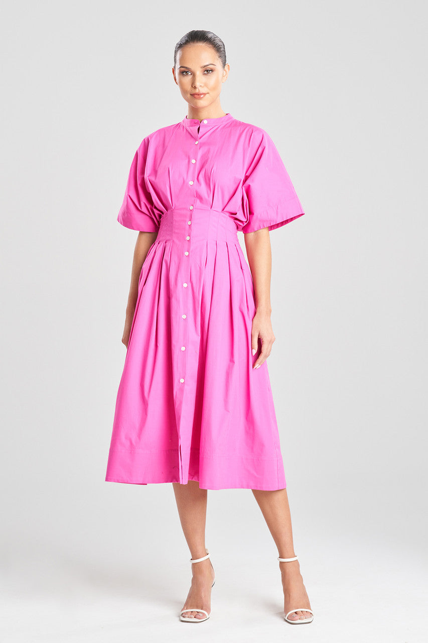 Cotton Poplin Ced Mandarin Dress