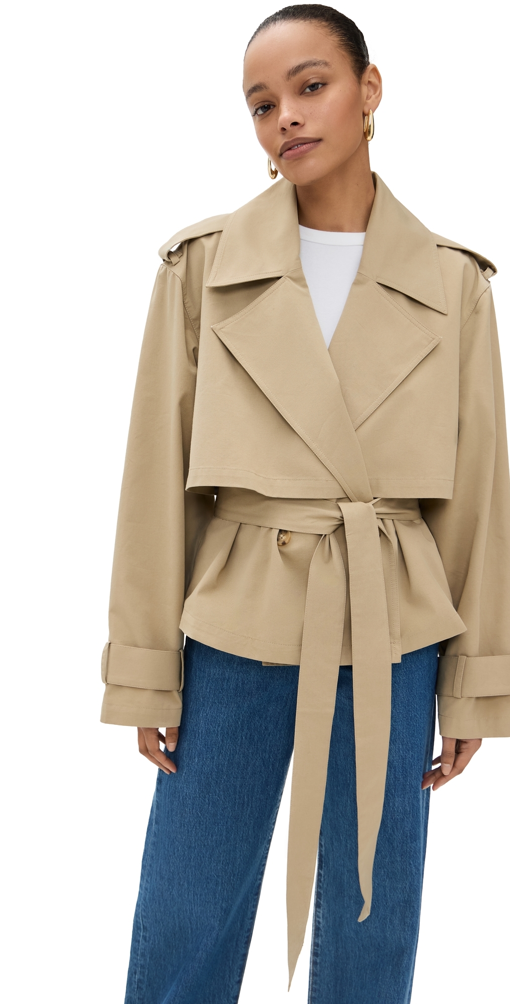 Joe's Jeans The Liz Cropped Trench Coat Camel