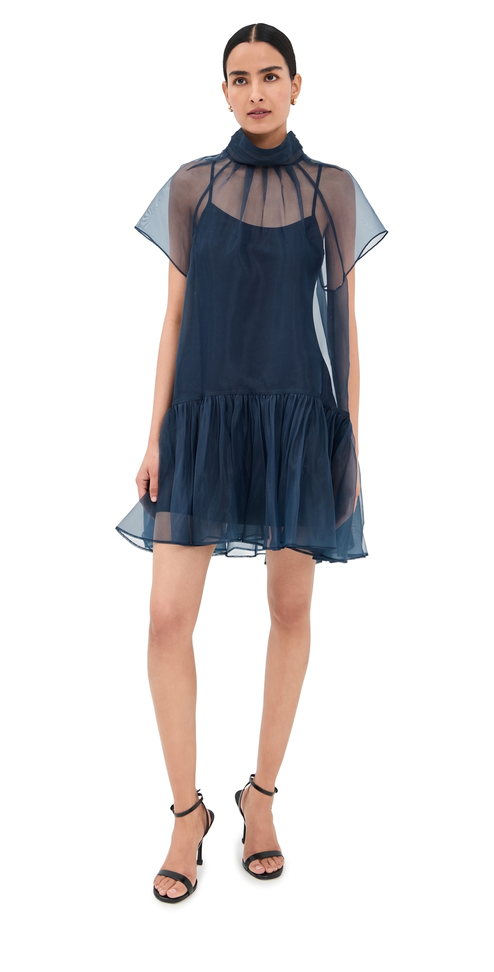 SIMKHAI Beaux Tiered Mini Dress Midnight