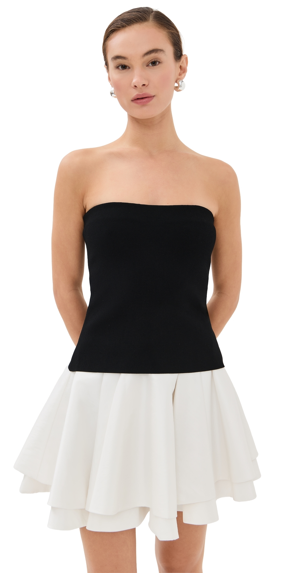 SIMKHAI Isabelle Strapless Mini Dress Black multi