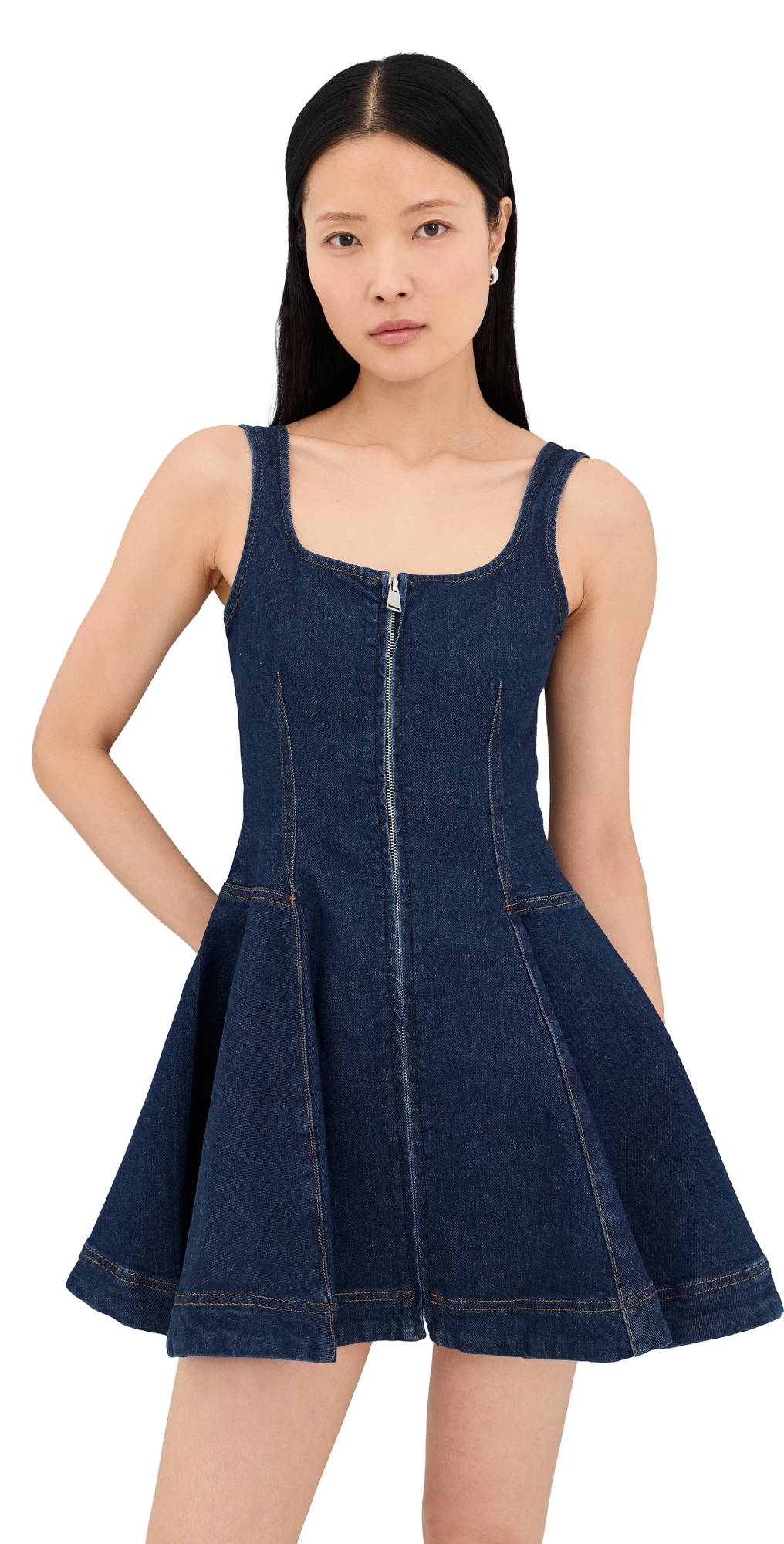 SIMKHAI Eleodra Denim Mini Dress Imperial