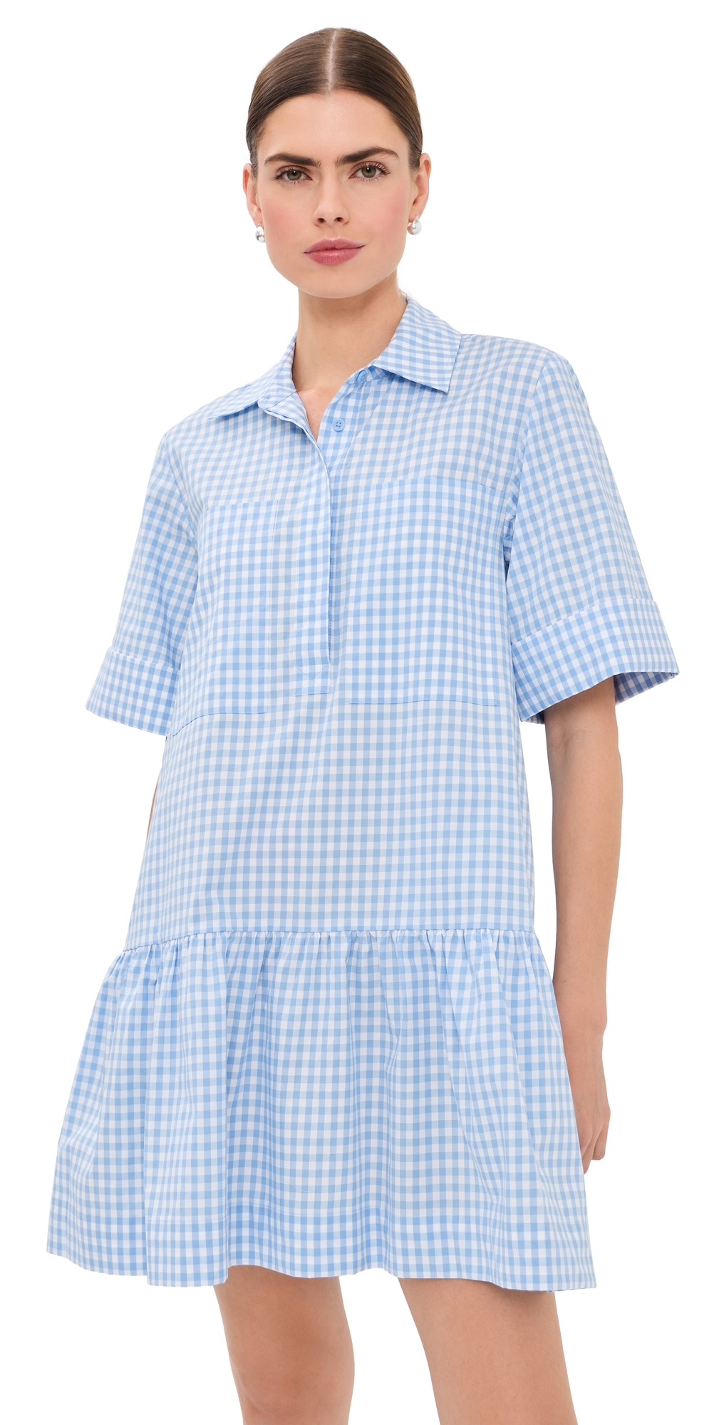SIMKHAI Criss Mini Dress Cloud Gingham