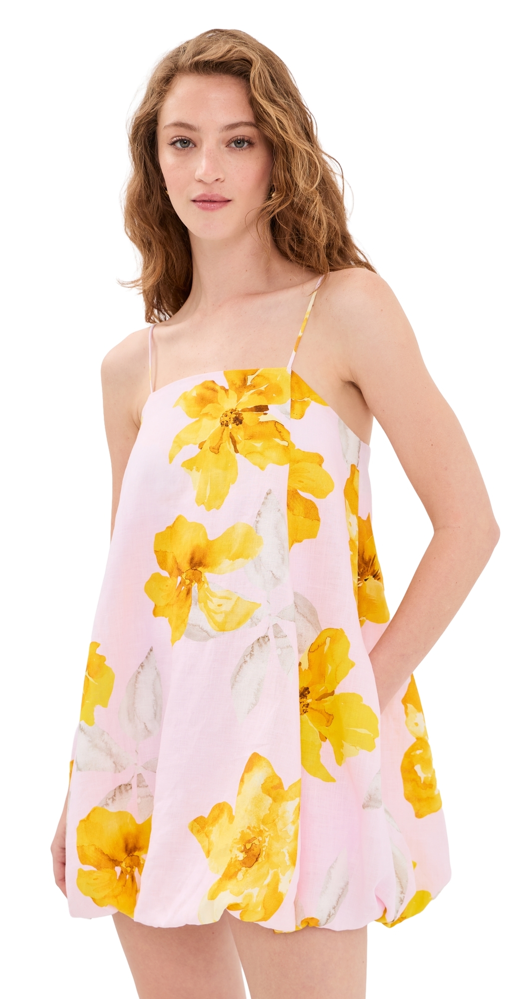 Kivari Francine Bubble Mini Dress Pink Yellow