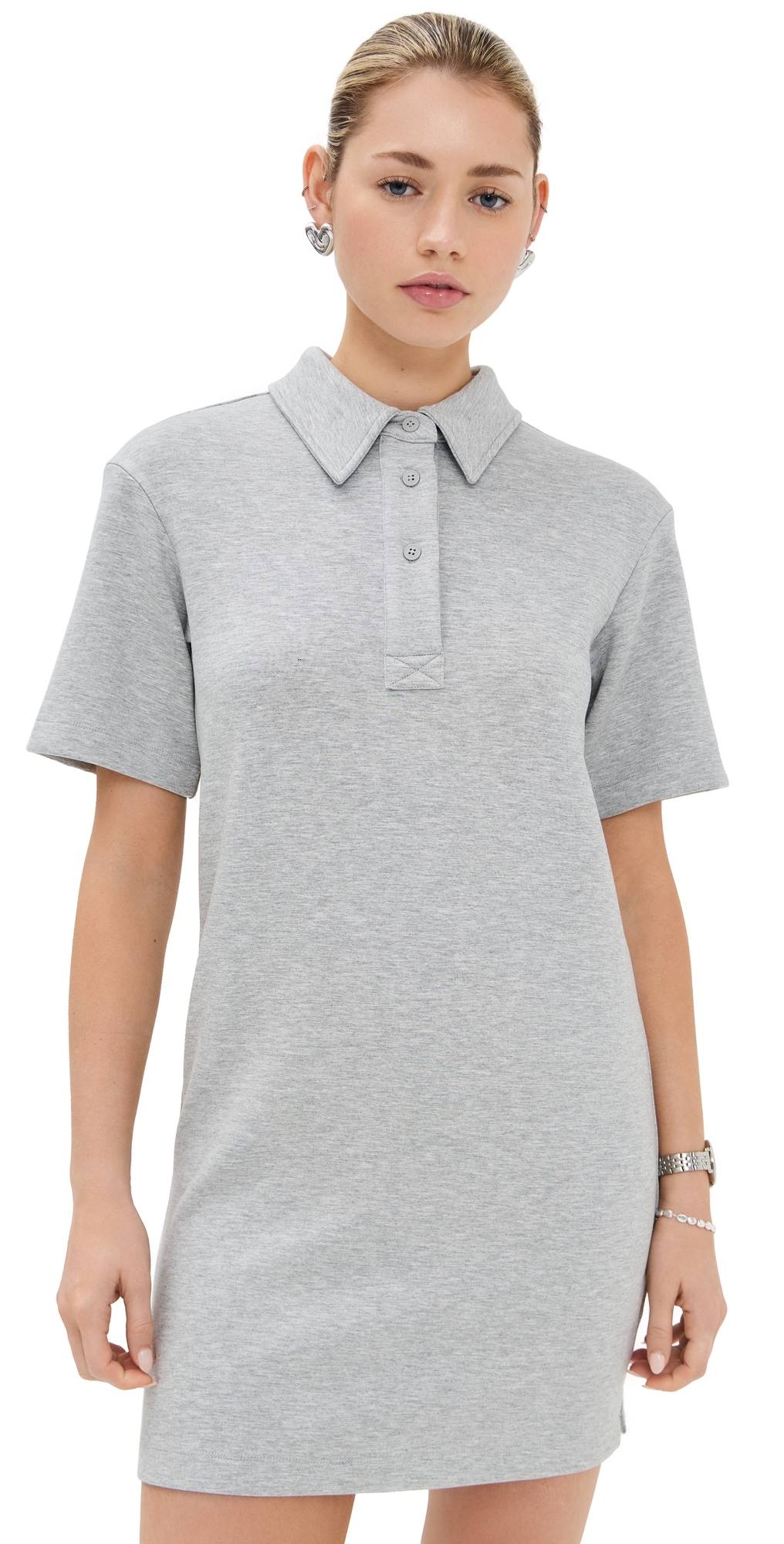 LE BOP Solene Polo Dress Heather Grey