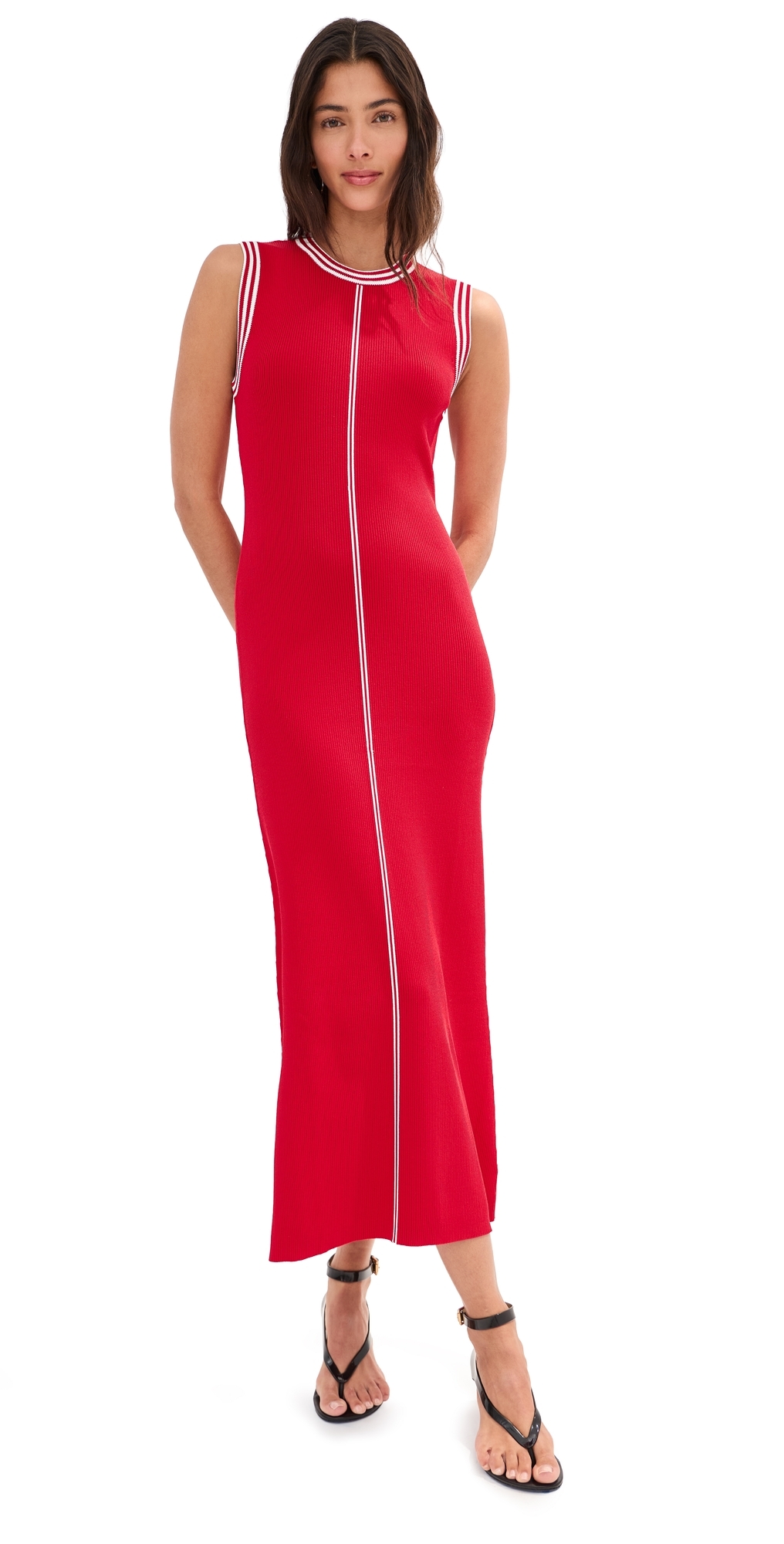 LE BOP Ringer Midi Dress PoppyWhite