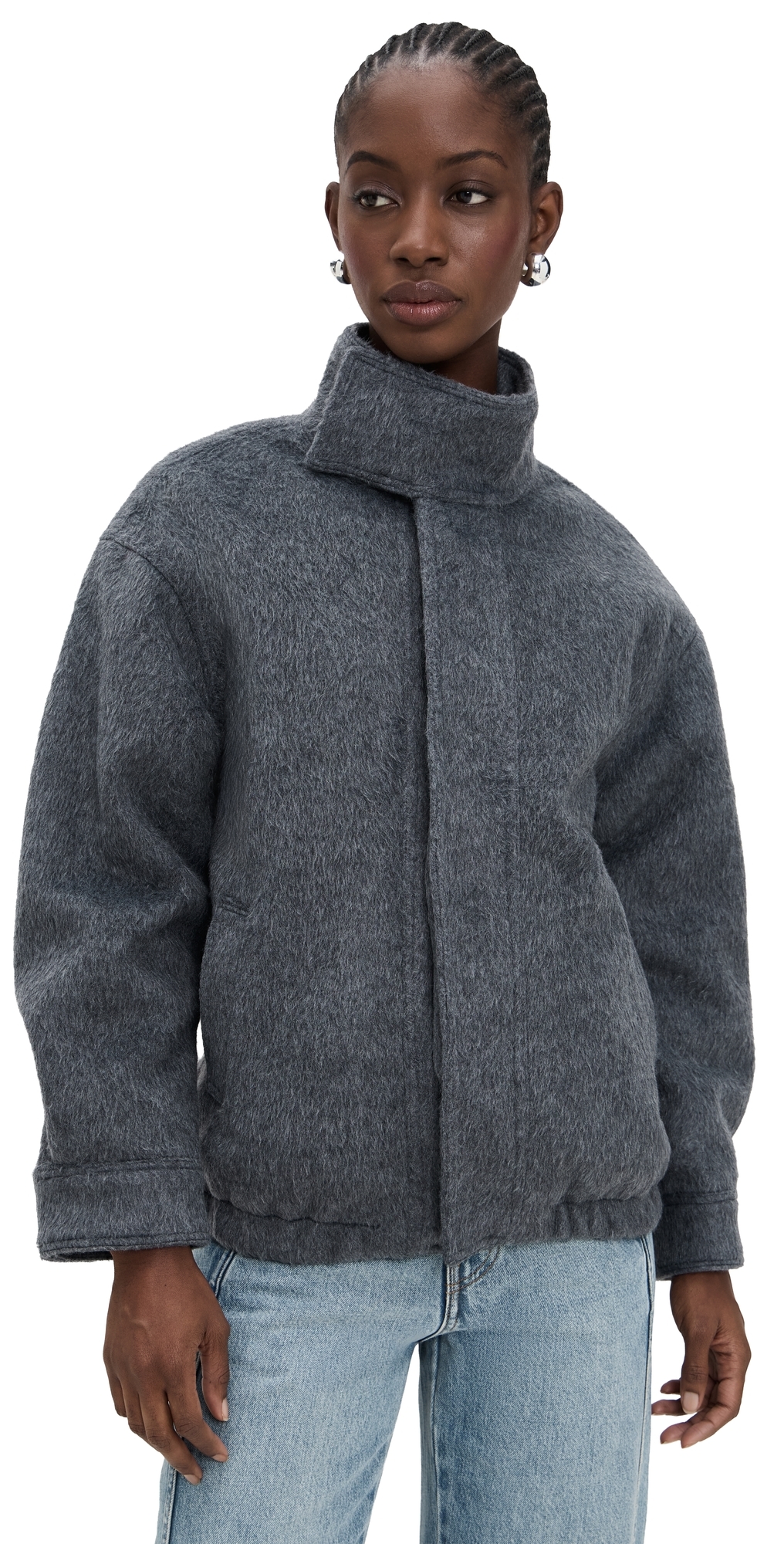 Line & Dot Jameson Bomber Jacket Charcoal Grey