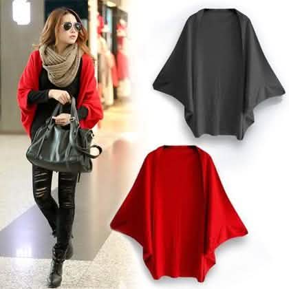 Long Cardigan Cape Coat - S Black