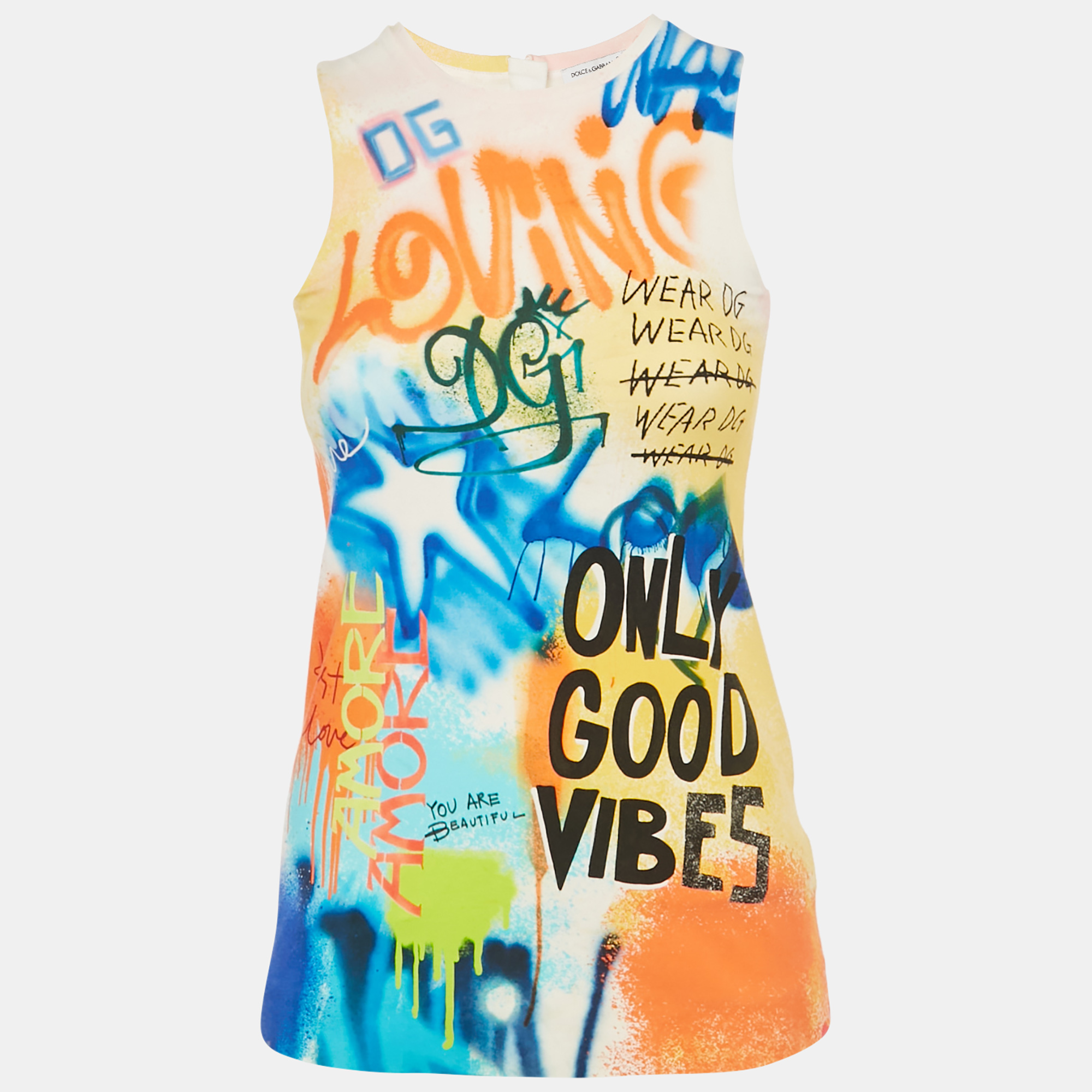 Dolce & Gabbana Kids Orange Printed Jersey A-Line Short Dress Yrs