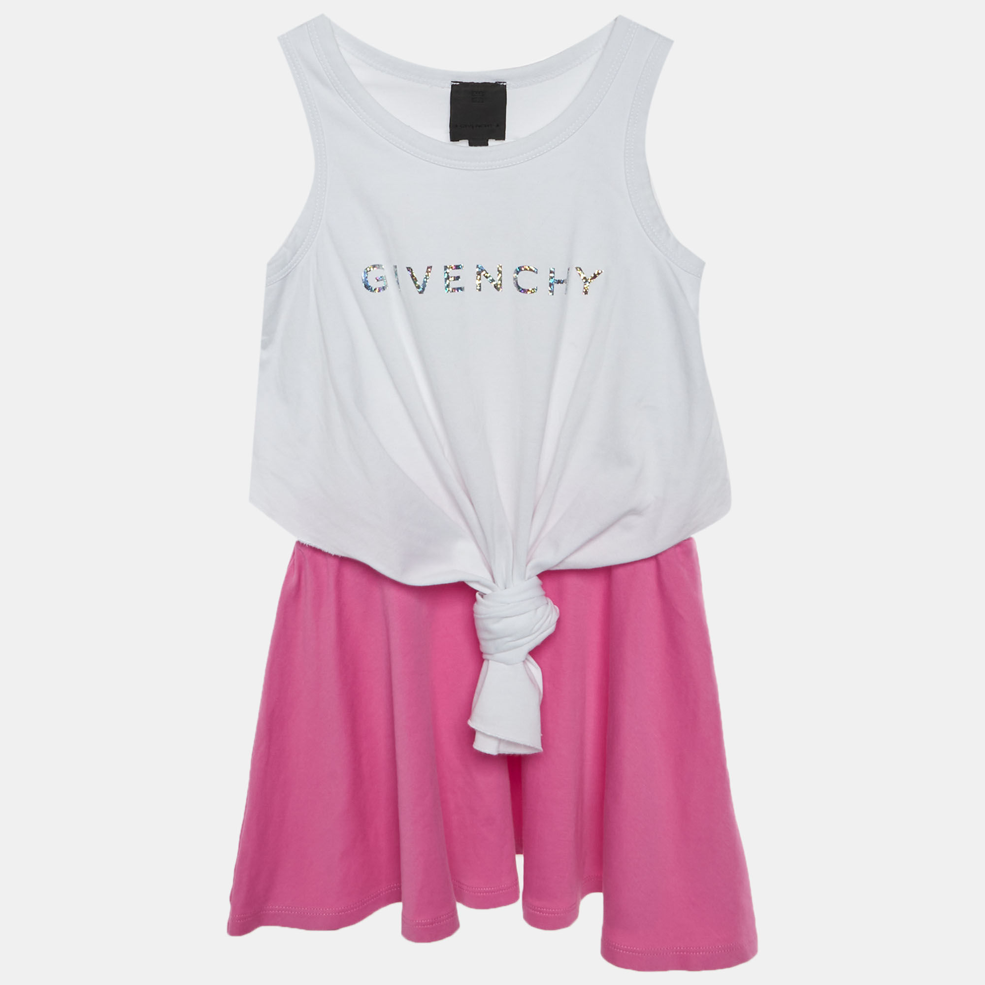 Givenchy Kids WhitePink Logo Graphic Jersey Dress Yrs