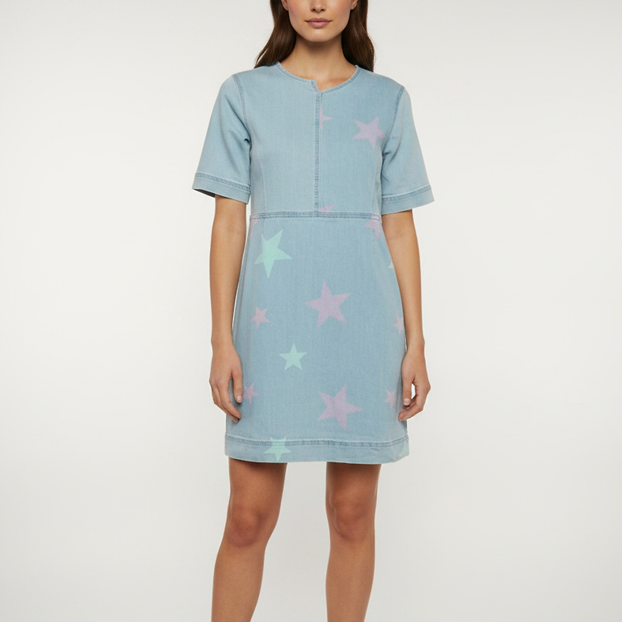 Stella McCartney Kids Blue Star Print Denim Mini Dress Yrs