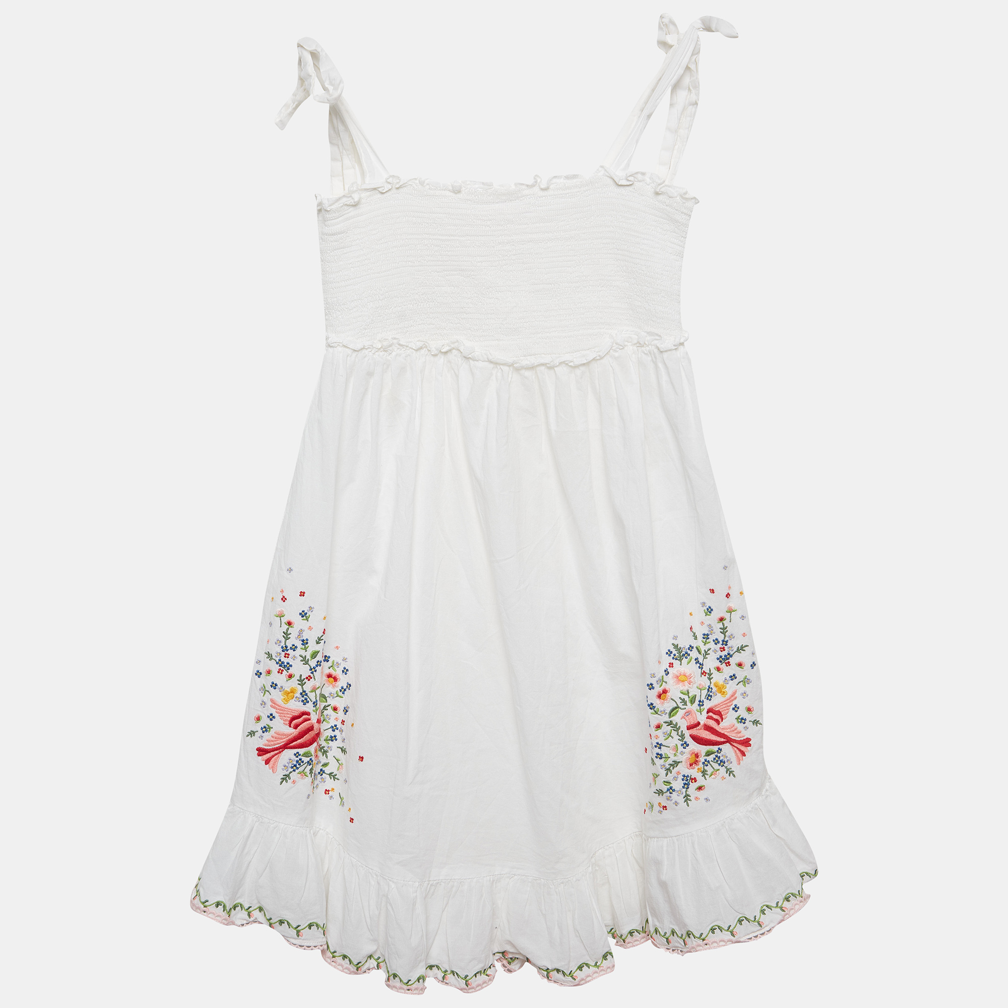 Zimmermann White Embroidered Cotton Dress Yrs