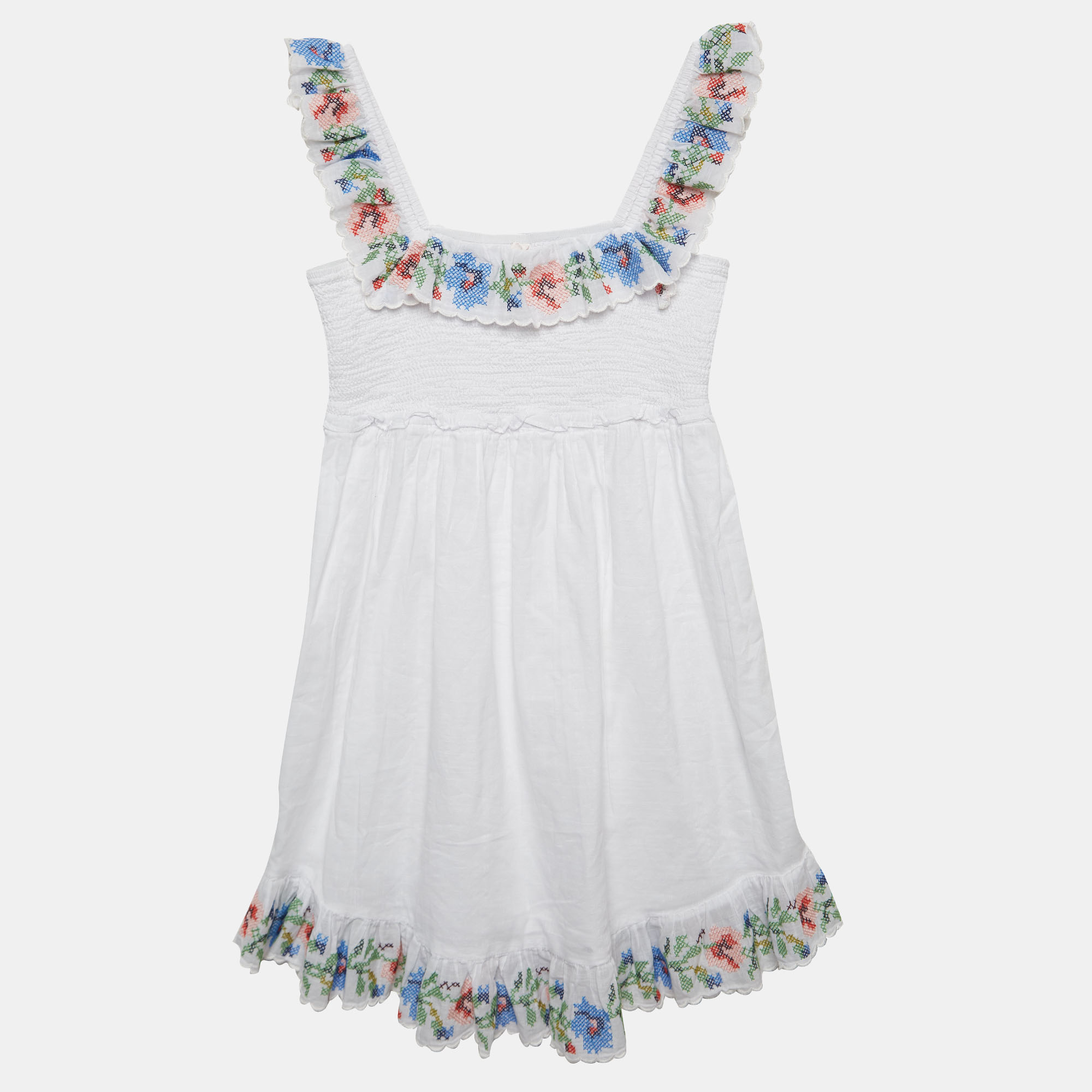 Zimmermann White Embroidered Cotton Dress Yrs