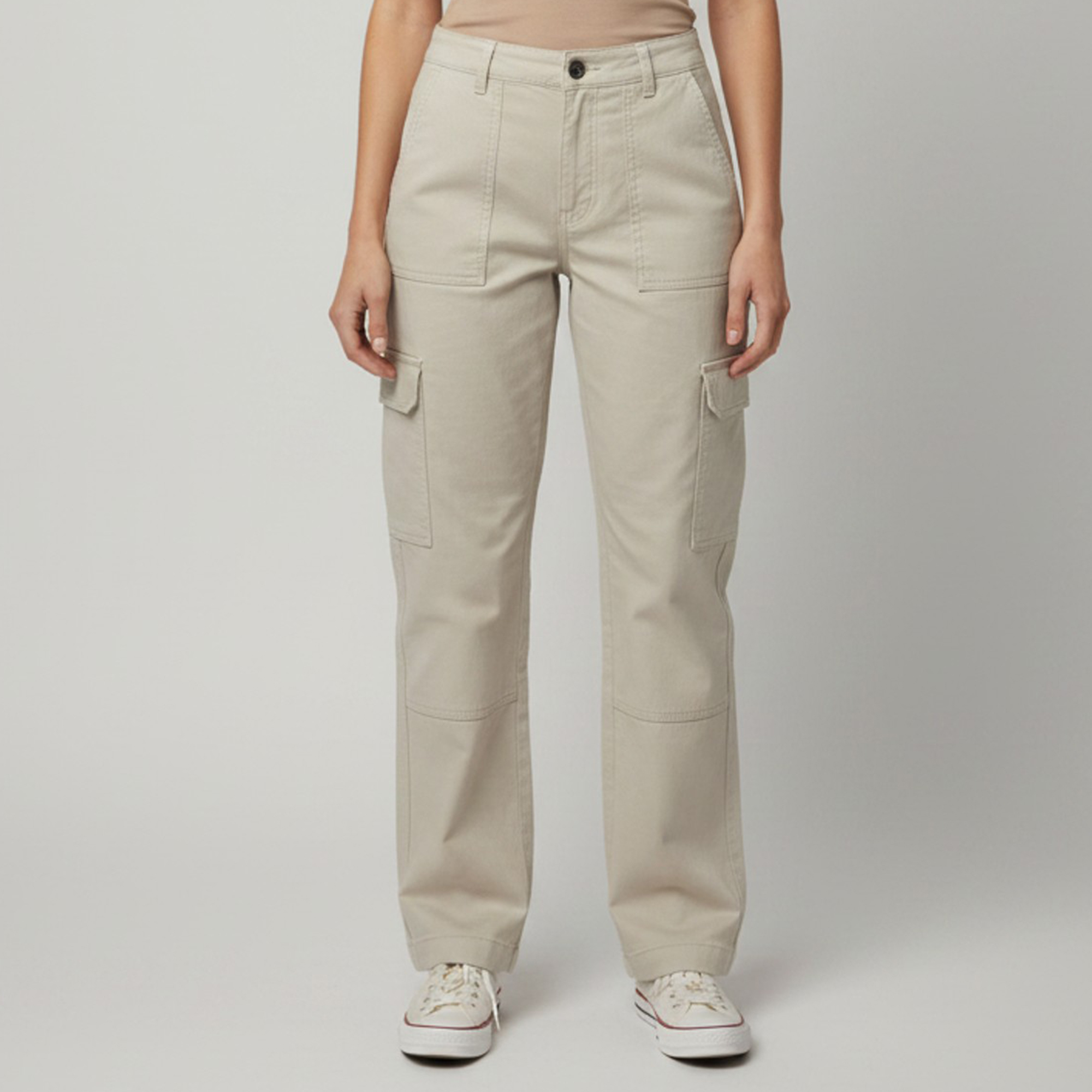 Acne Studios Beige Textured Cotton Cargo Trousers