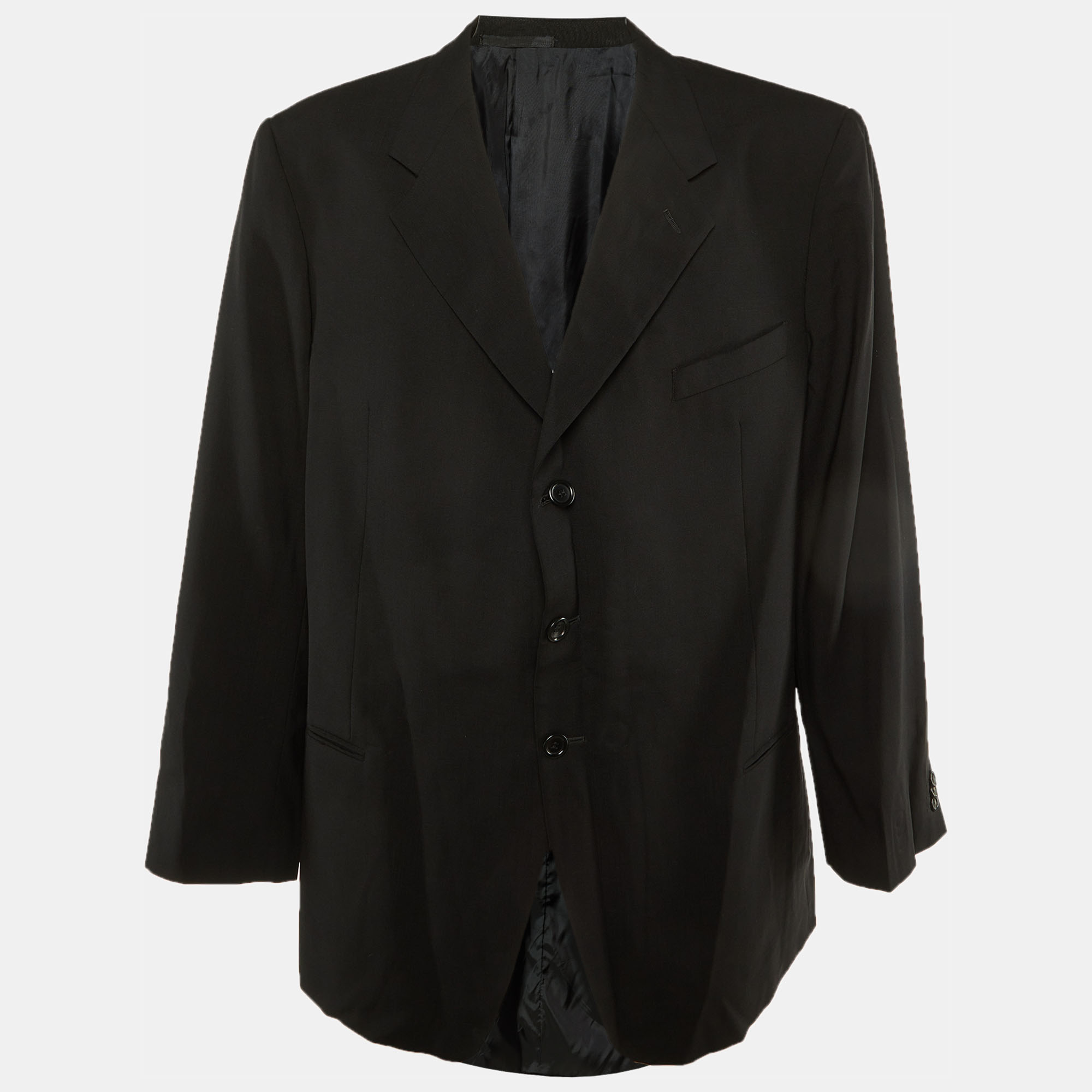 Armani Collezioni Black Wool Single Breasted Blazer