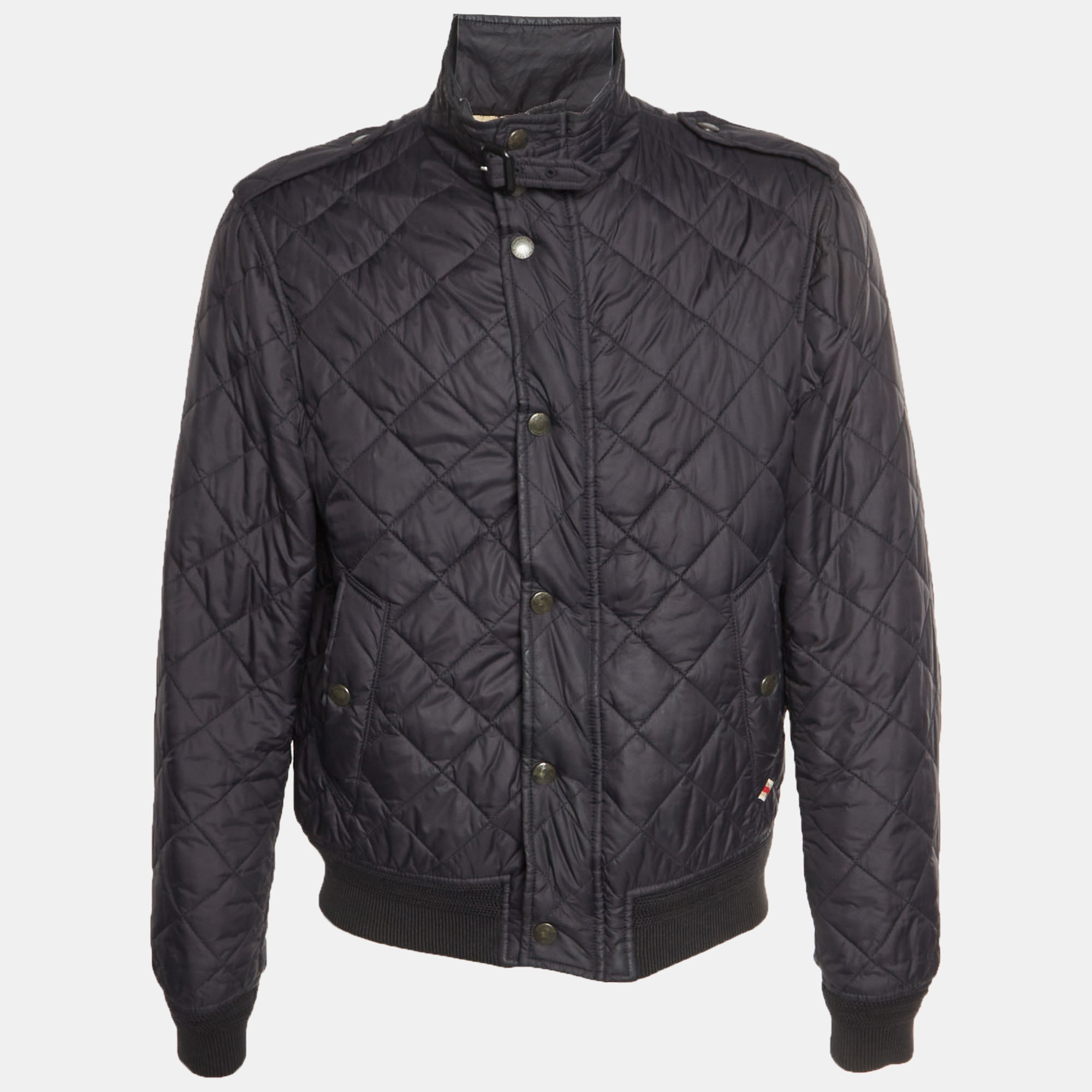 Burberry Black Diamond Quilted Nylon Bomber Jacket