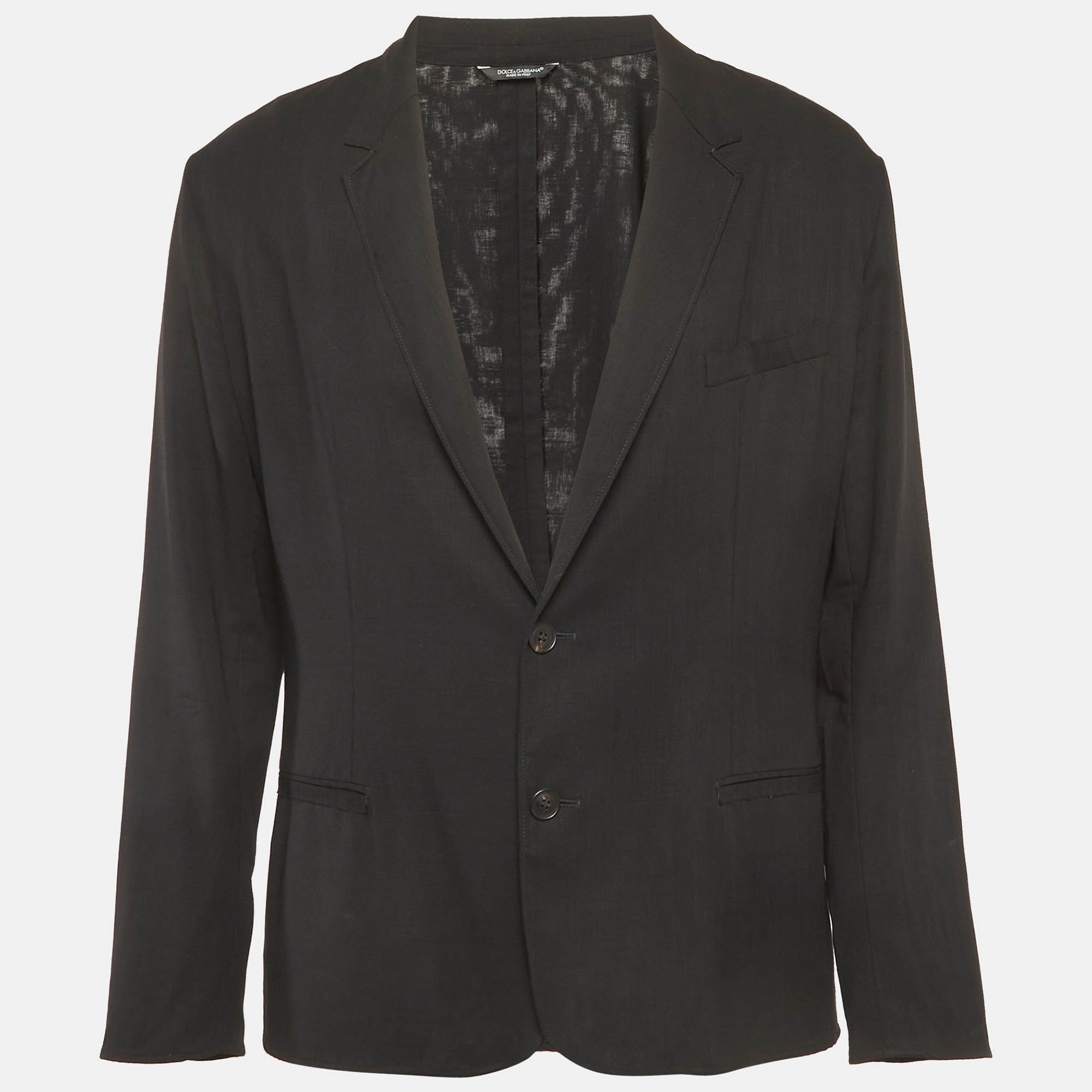 Dolce & Gabbana Black Wool Lightweight Blazer