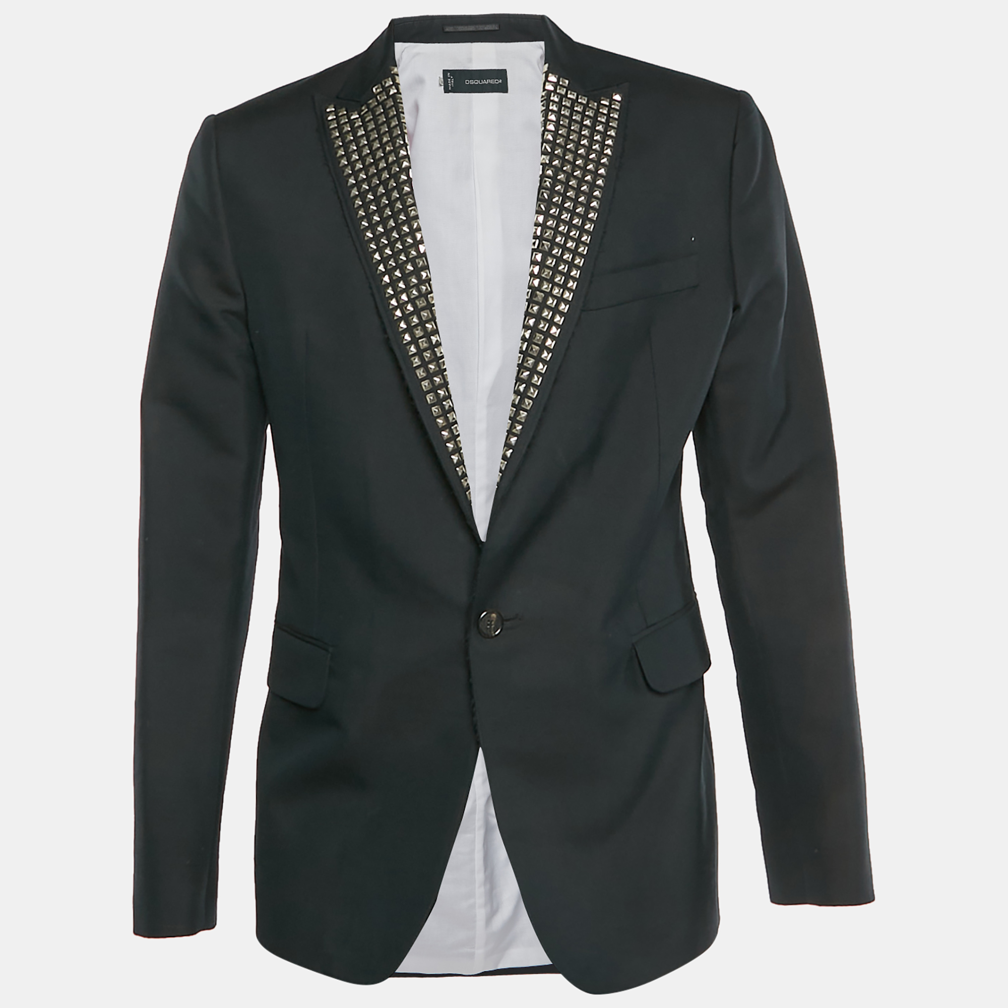 Dsquared Black Gabardine Studded Blazer