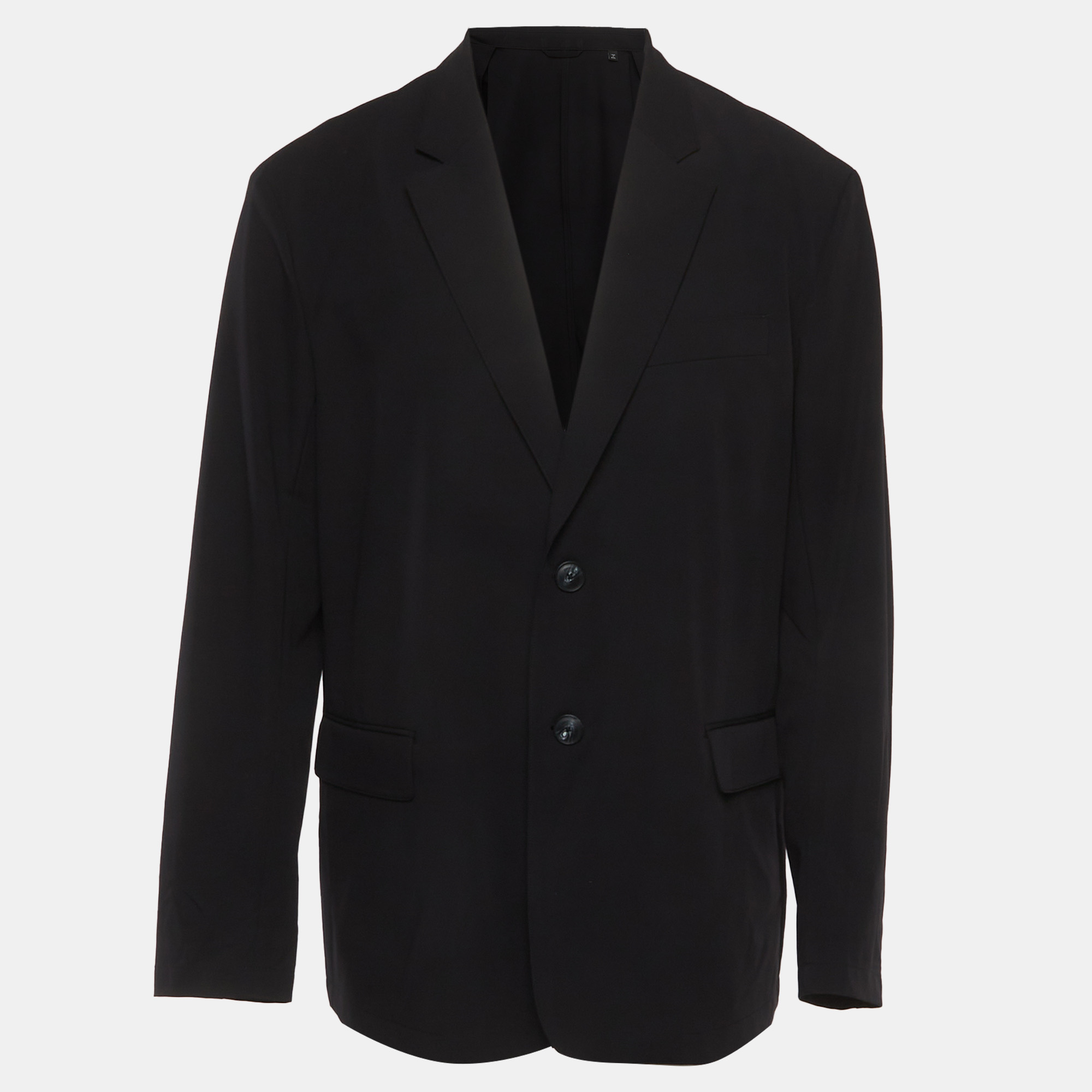 Emporio Armani Black Stretch Crepe Regular Fit Blazer
