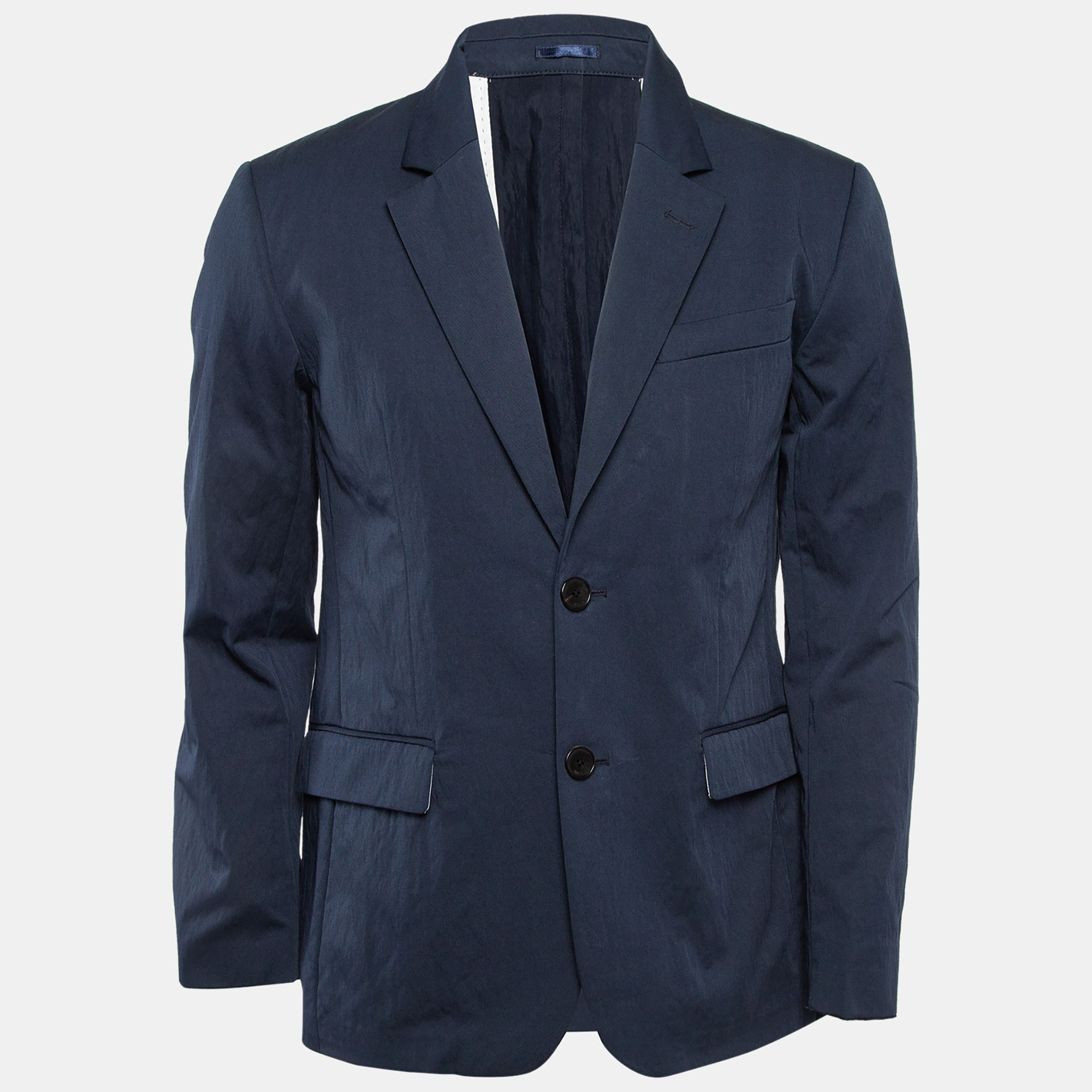 Zadig & Voltaire Navy Blue Cotton Blend Single Breasted Venice Blazer