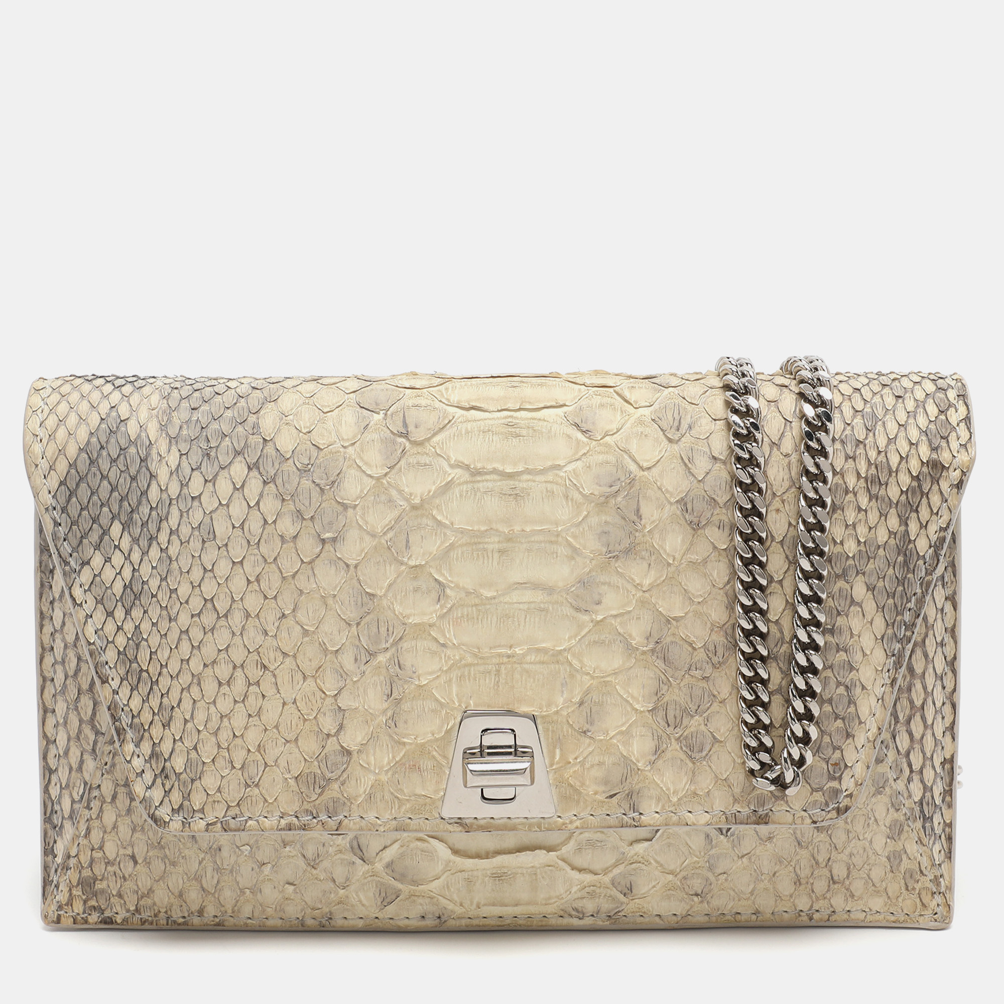 Akris Anouk Grey Python Leather WOC Clutch Bag