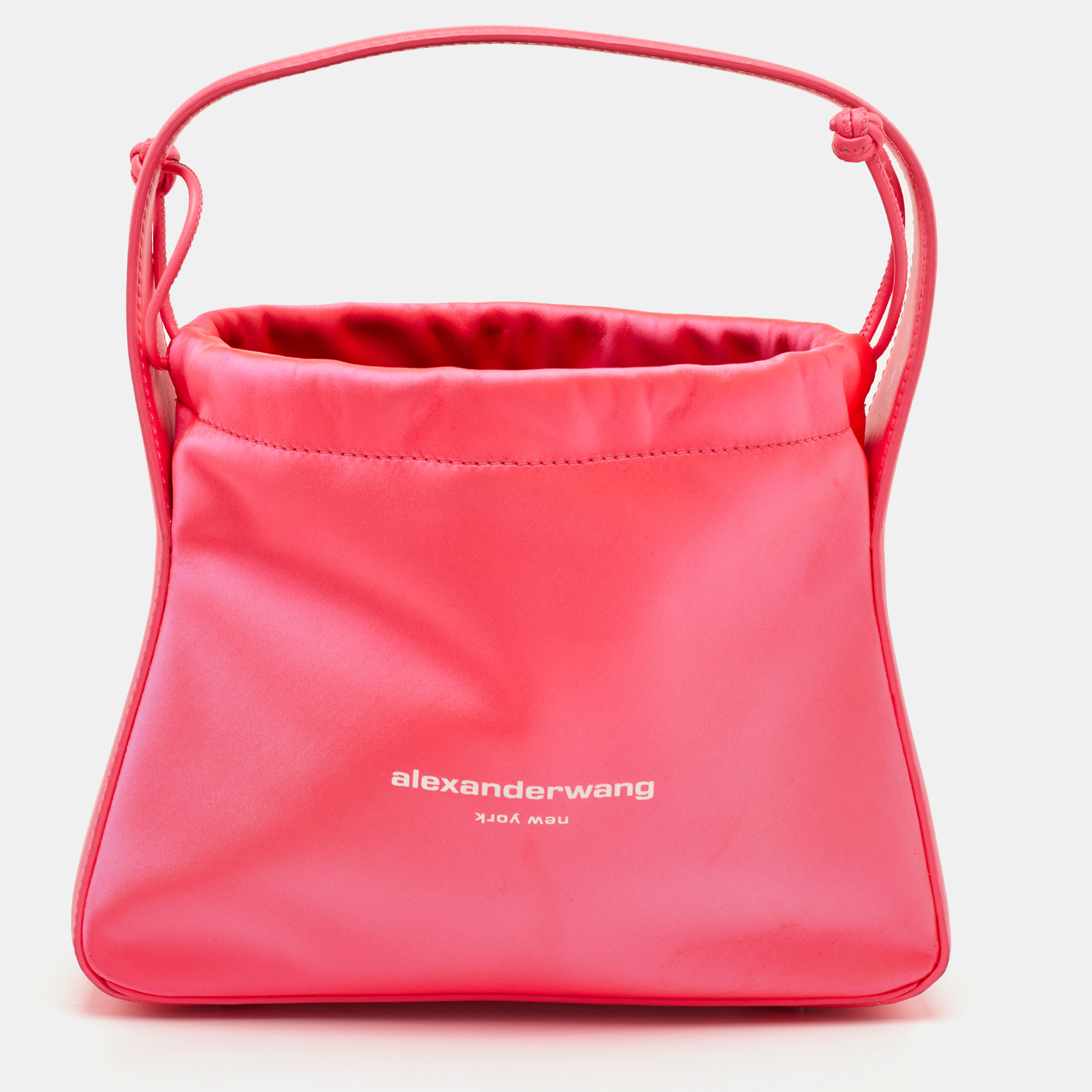 Alexander Wang Ryan Hot Pink Leather and Satin Clutch Bag