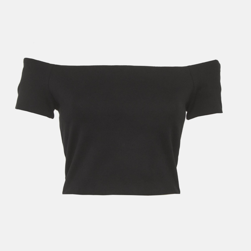 Alice + Olivia Black Jersey Crop Top