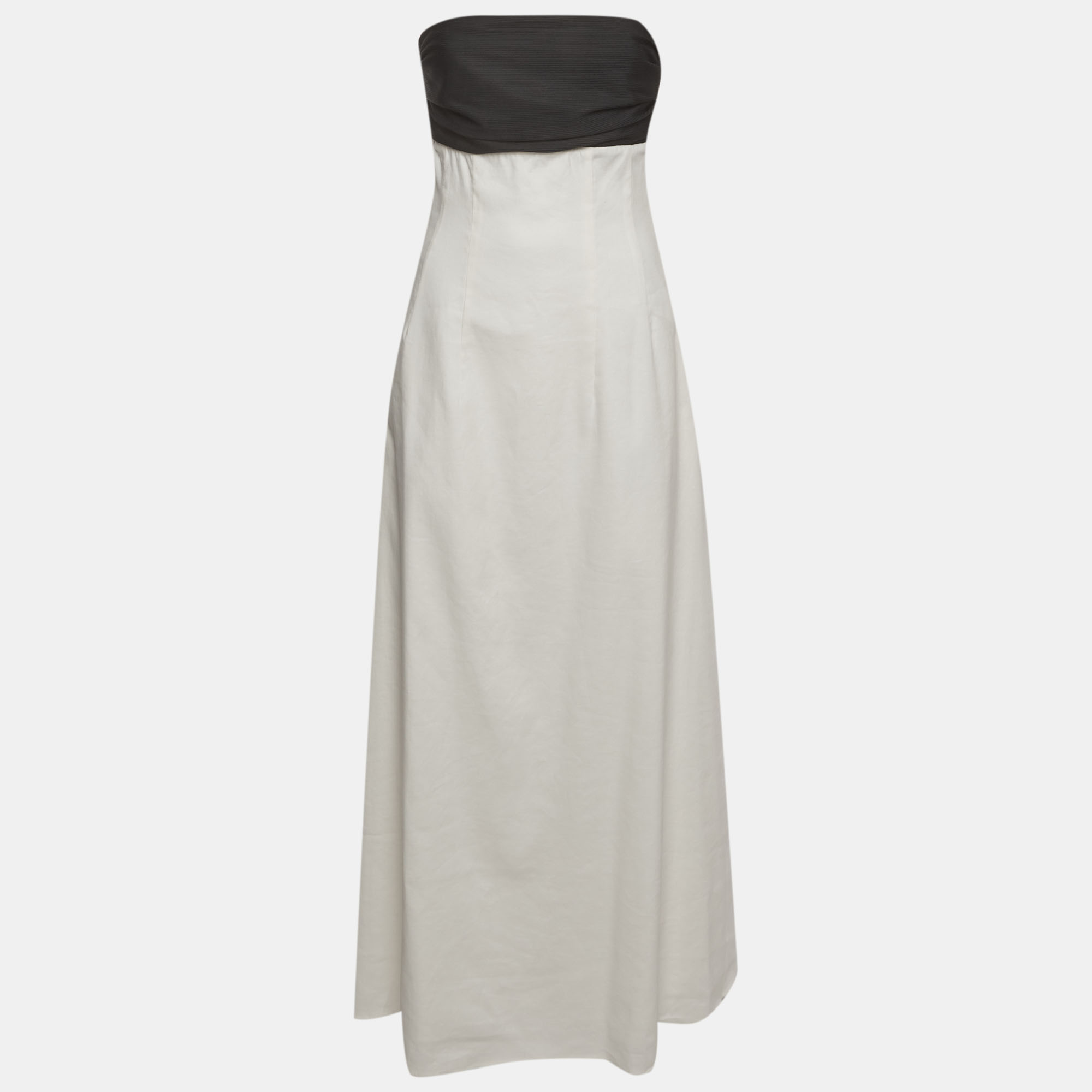 Anna Quan WhiteBlack Cotton Strapless Marcia Dress