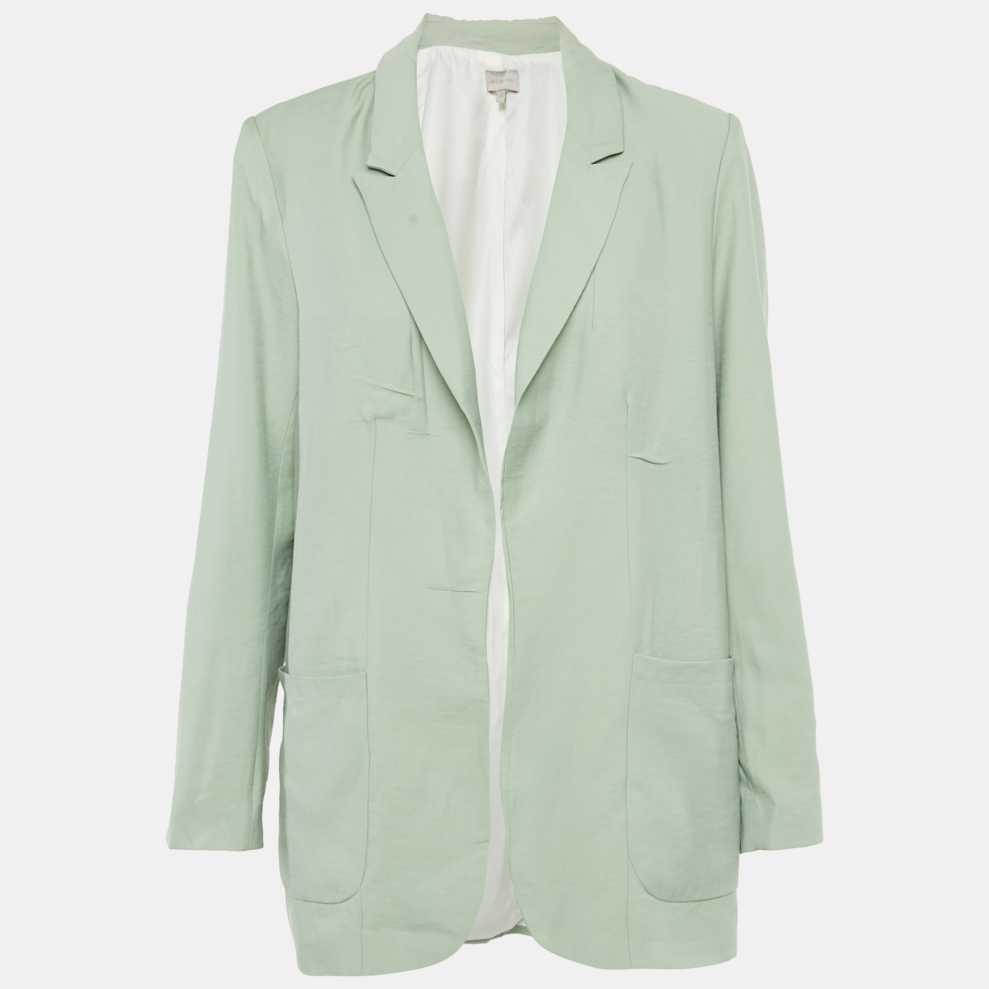 Anotah Green Rayon Open Front Blazer