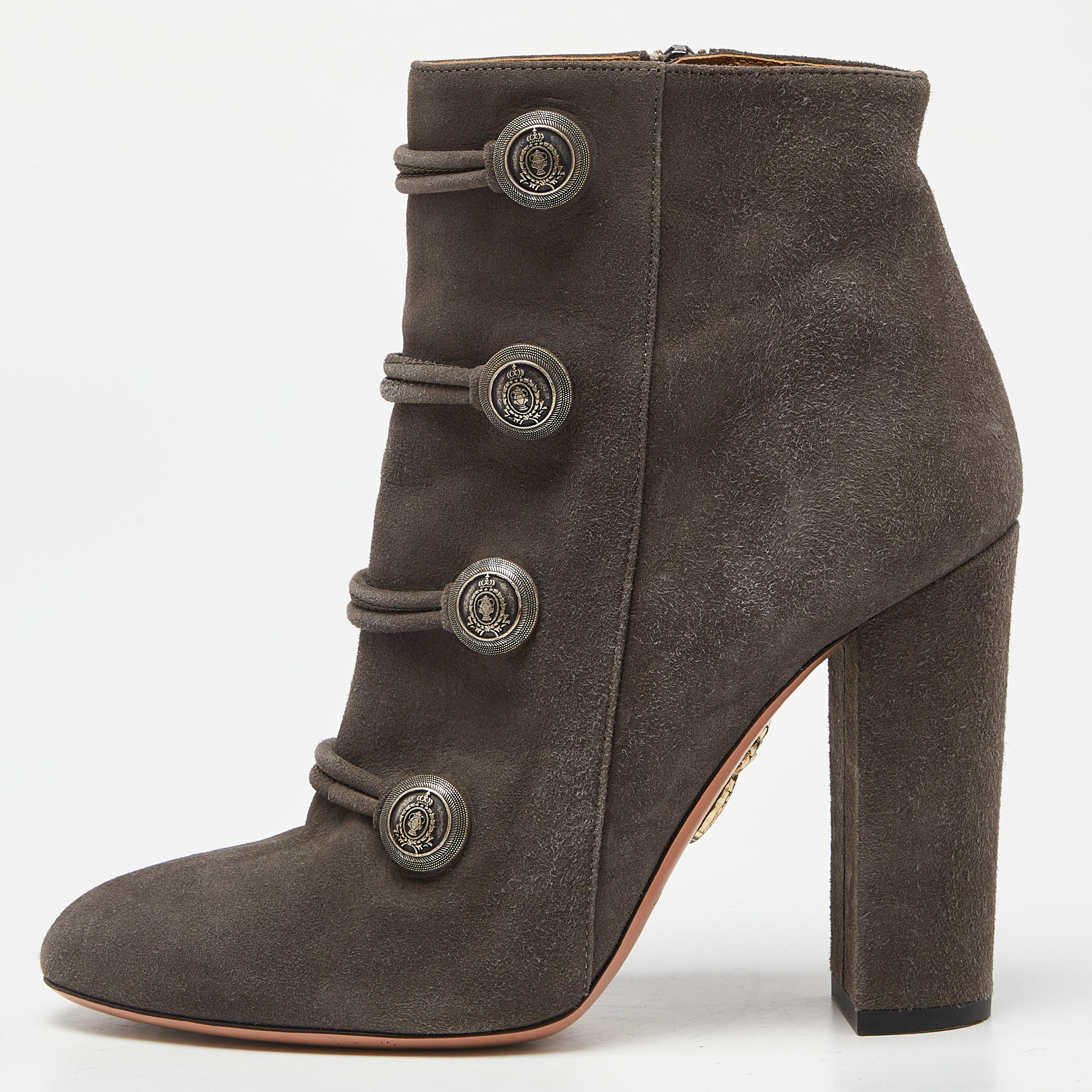 Aquazzura Grey Suede Detail Ankle Boots