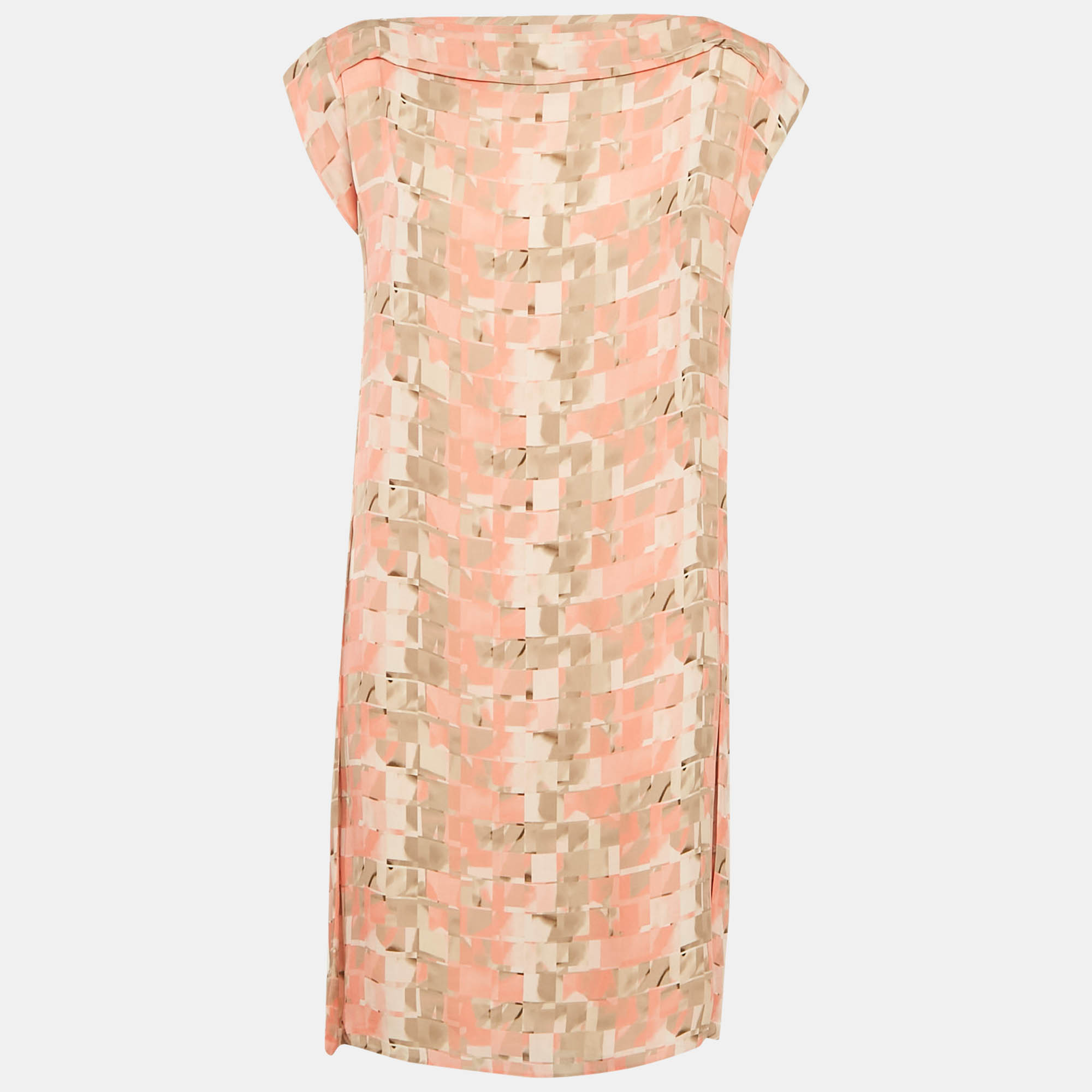 Armani Collezioni Pink Printed Silk Short Dress