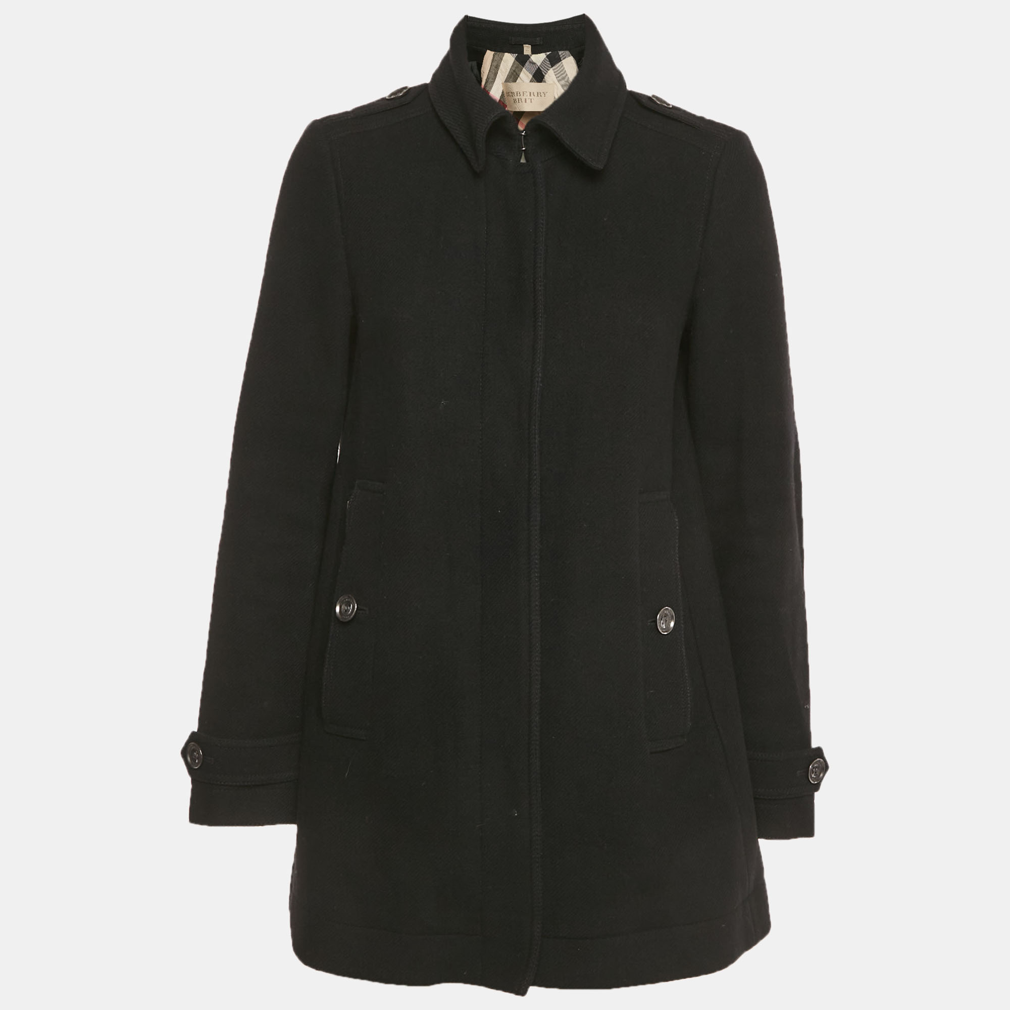 Burberry Brit Black Wool Blend Short Coat