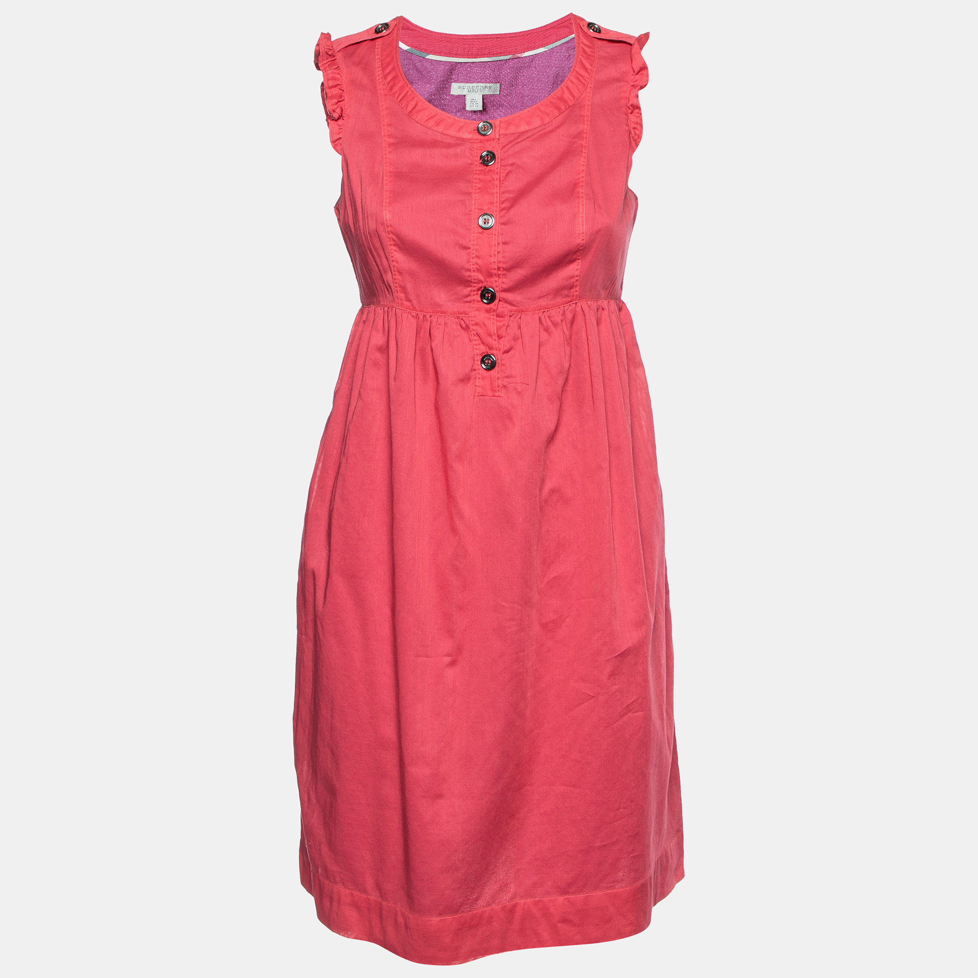 Burberry Brit Red Cotton Sleeveless Dress