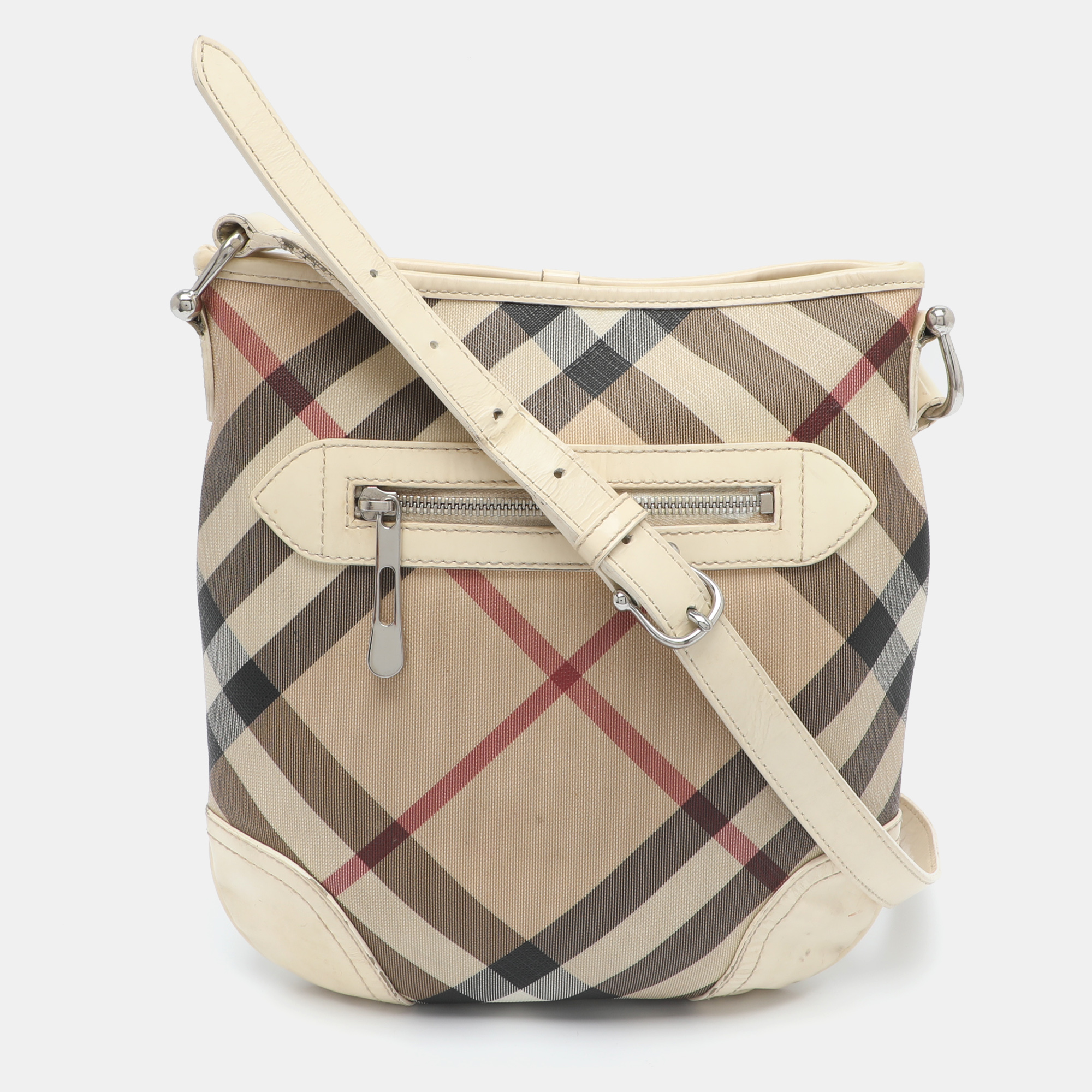 Burberry Dryden BeigeCream Supernova Check PVC Crossbody Bag