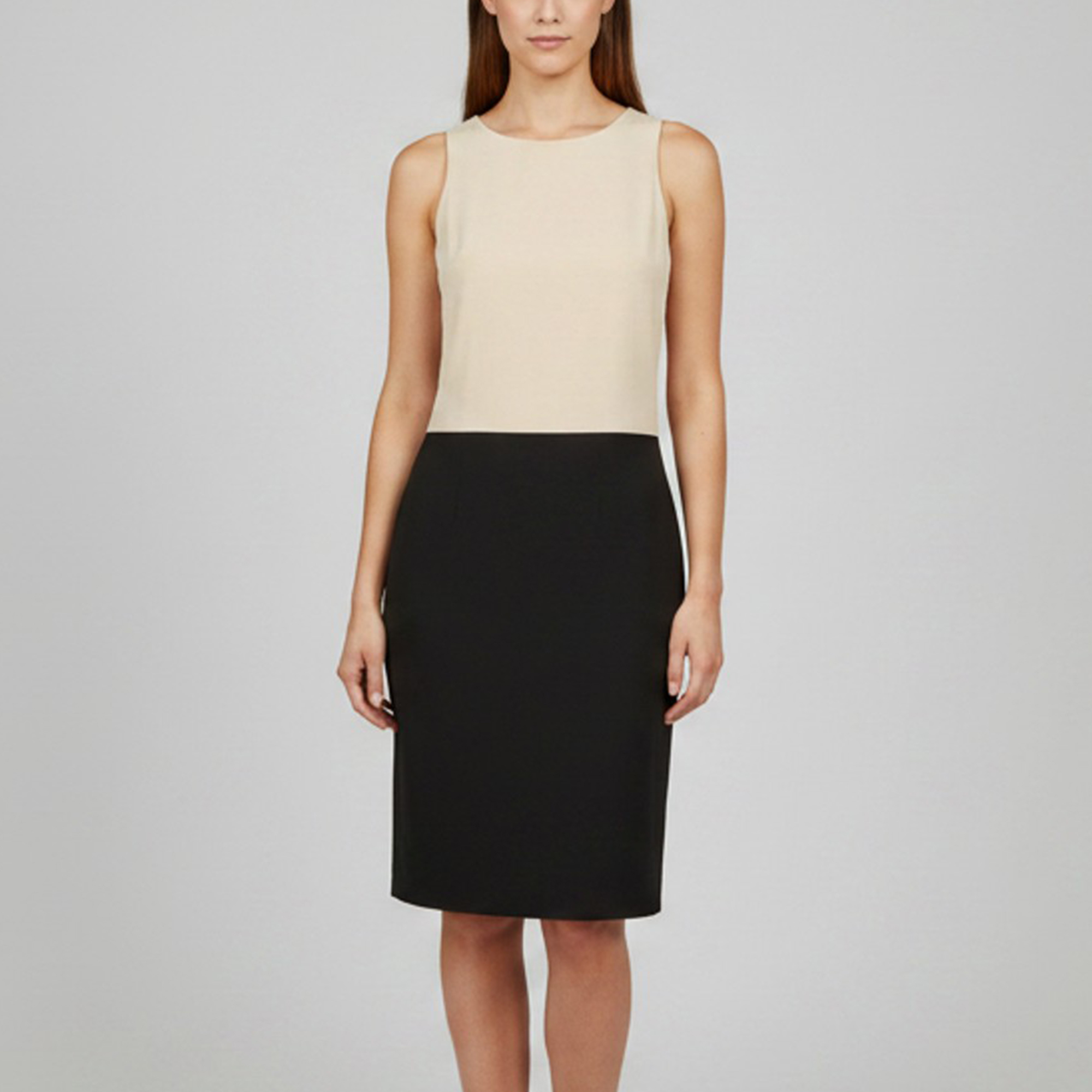 Celine Beige and Black Silk Open Back Midi Dress