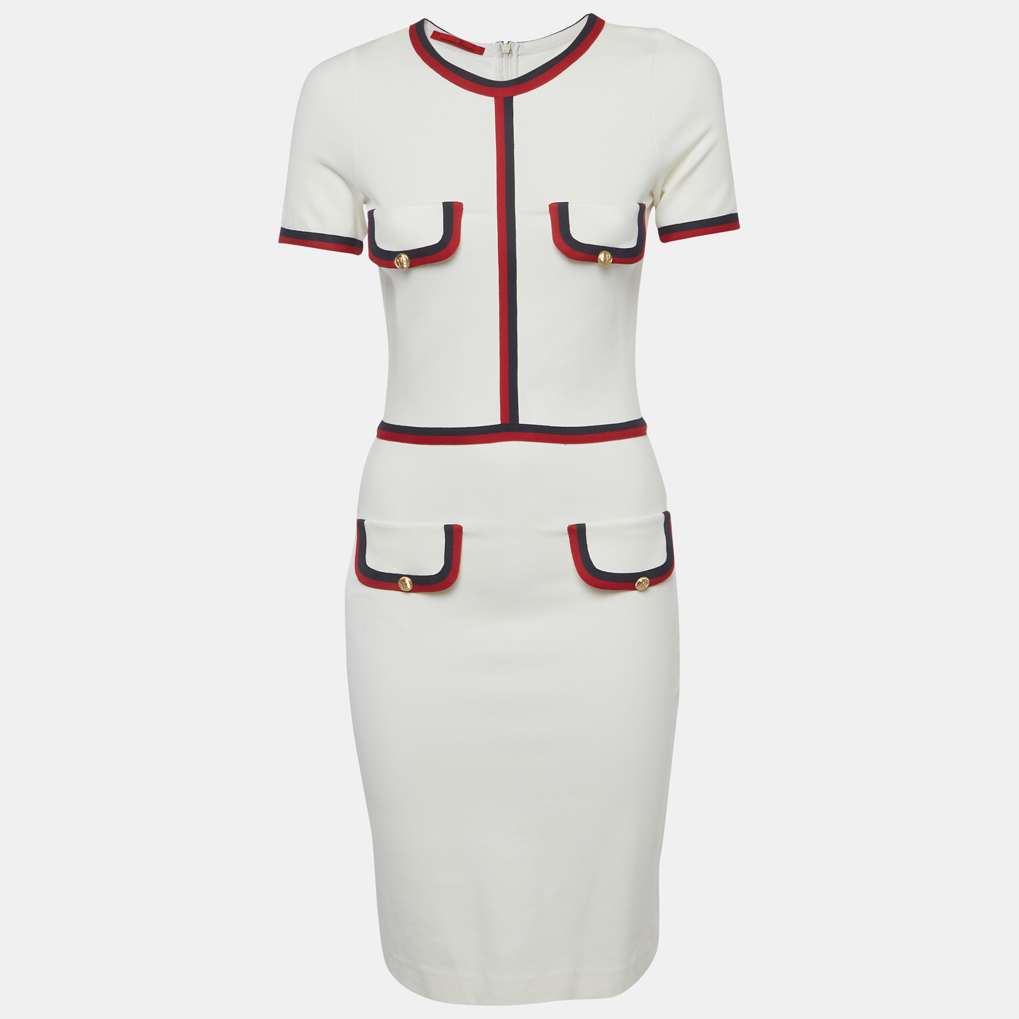 CH Carolina Herrera White Jersey Midi Dress