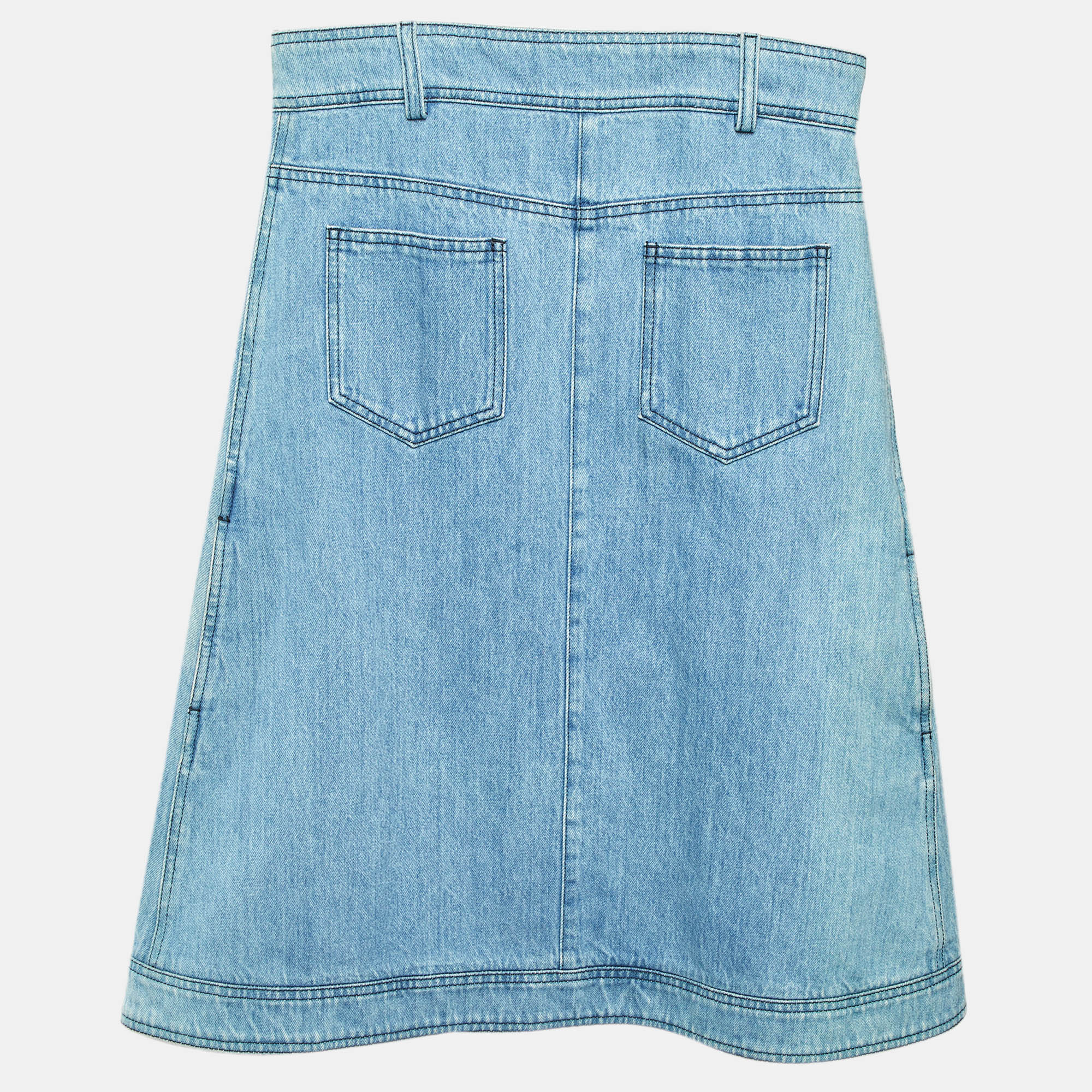 Chanel Blue Denim Strapless Mini Dress