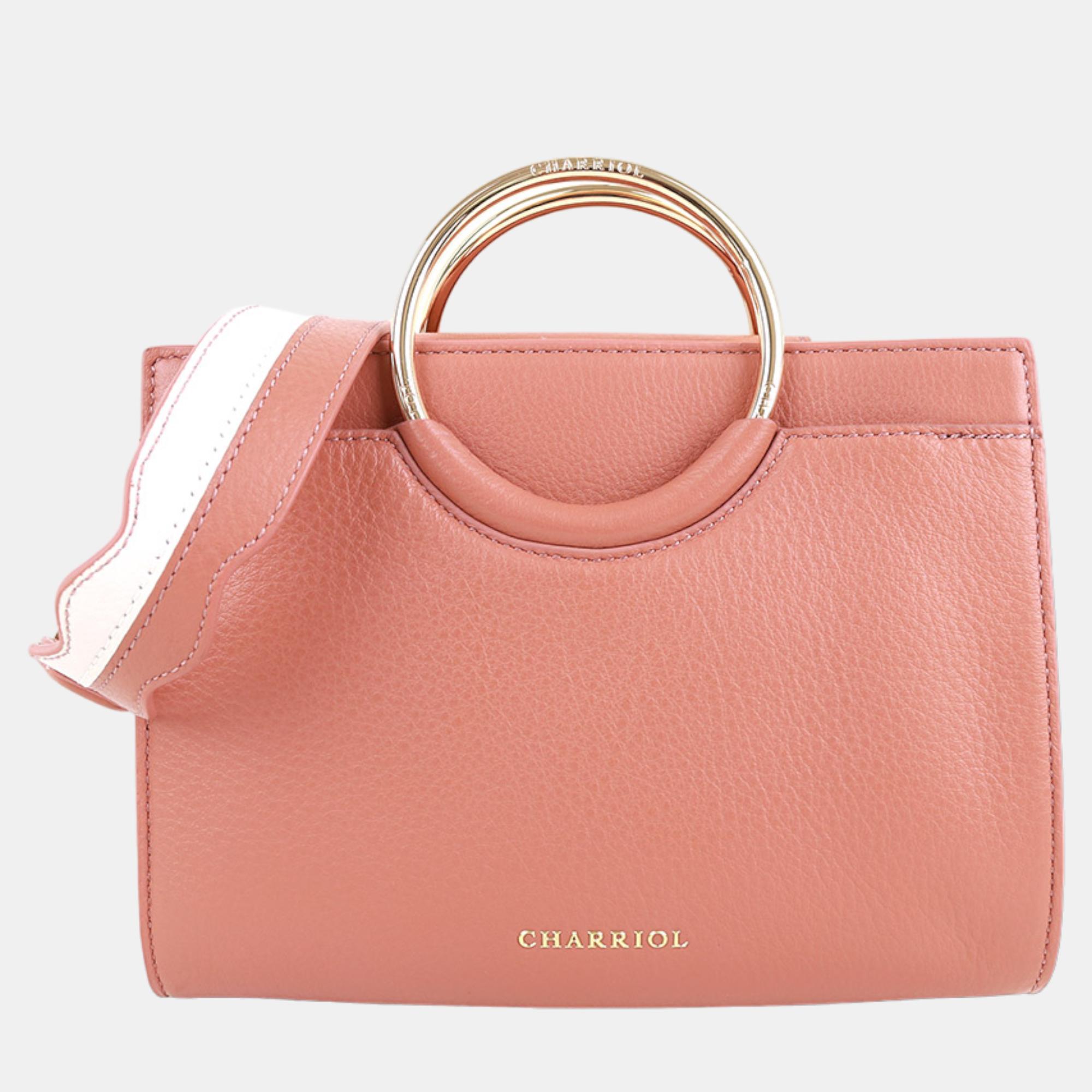 Charriol Light BrownOff White Leather Forever Handbag