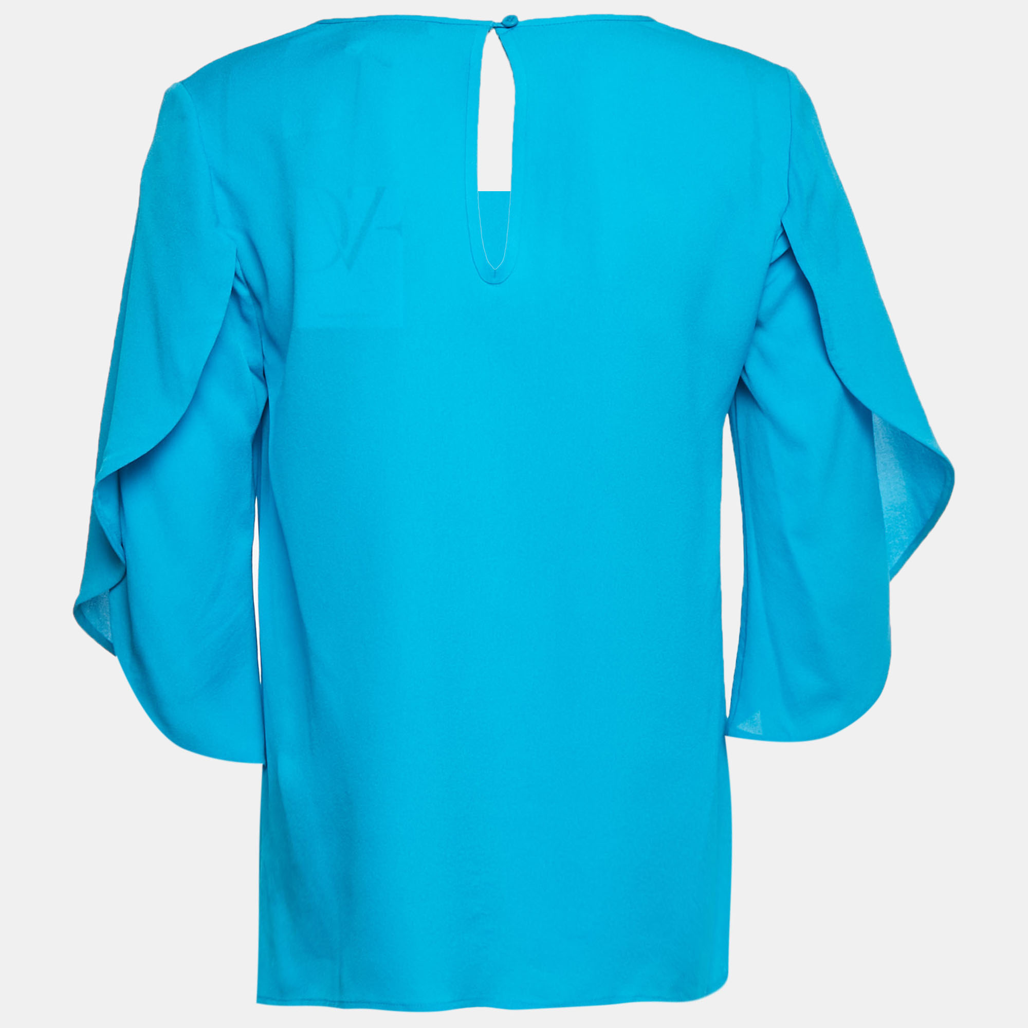 Diane Von Furstenberg Blue Silk Nancy Blouse